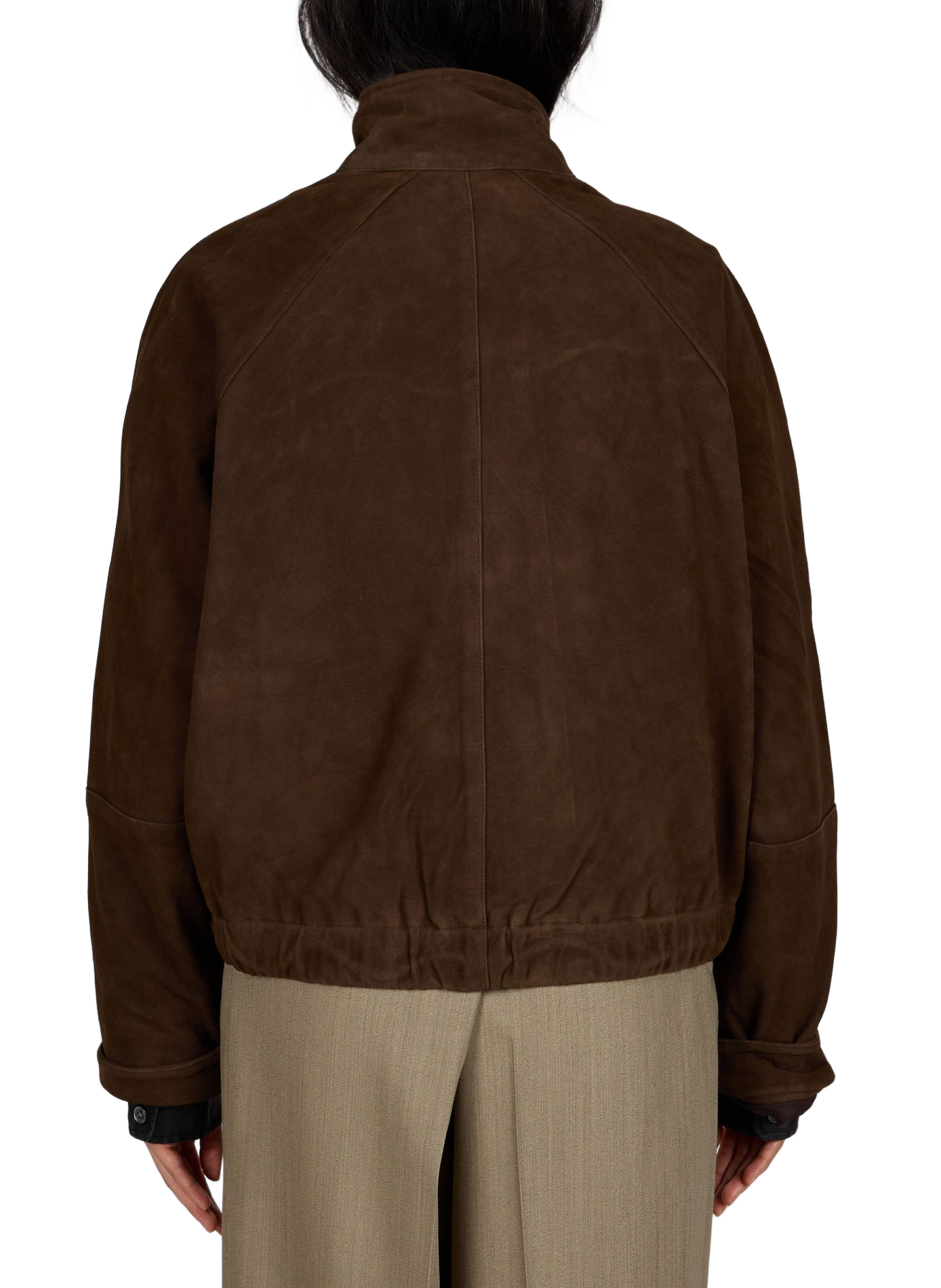 Ruime suède leren jas ROUGE EDIT Bruin