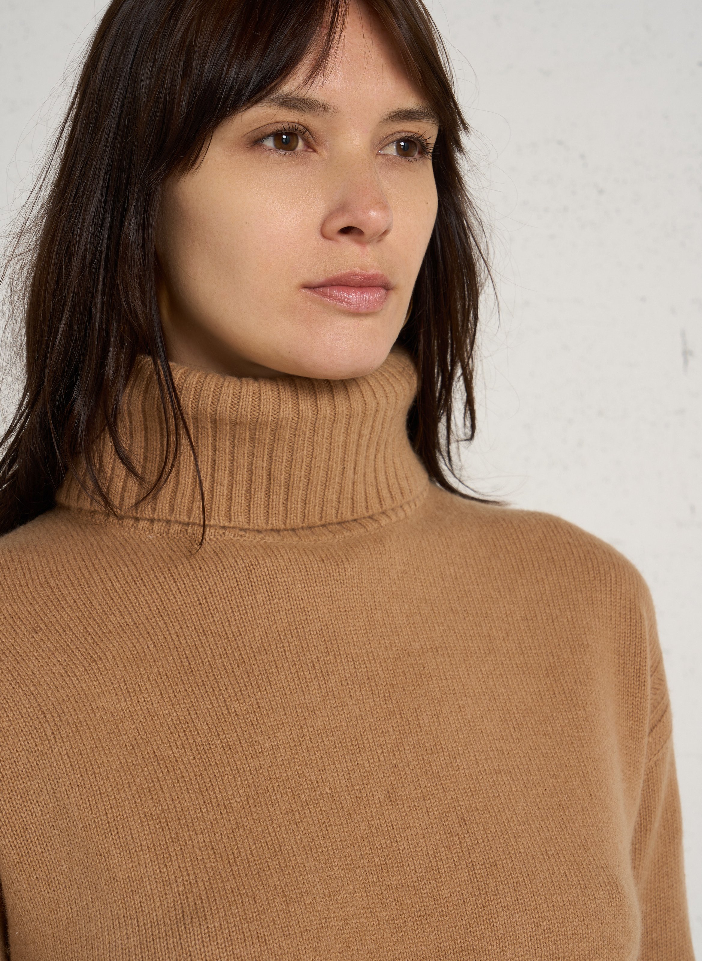 Pull col roulé droit en laine arnold MAISON 123 Beige