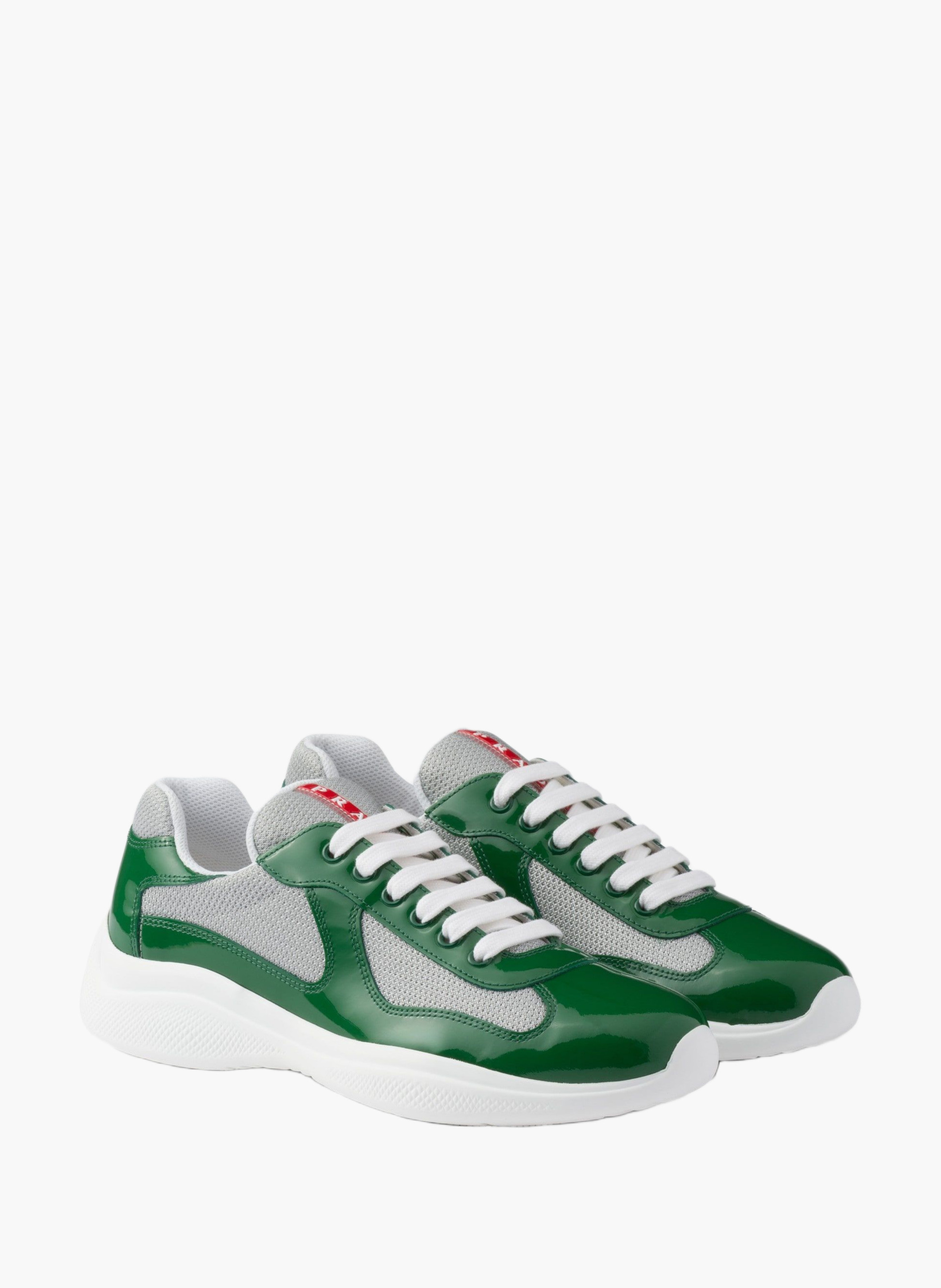 Sneakers prada america’s cup en cuir verni et tiss PRADA Vert