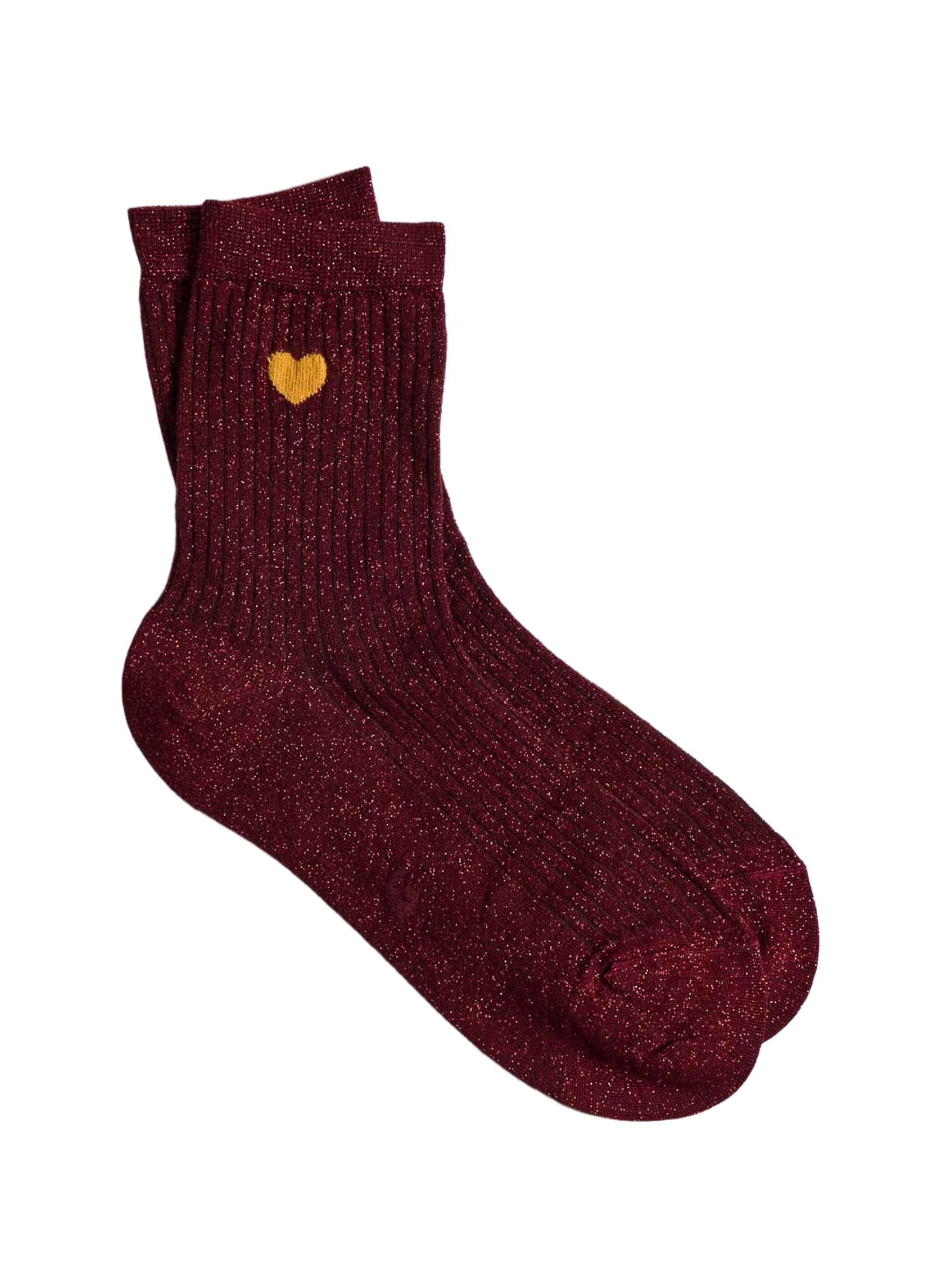 Ribbed-look glitter socks LE BOURGET Red