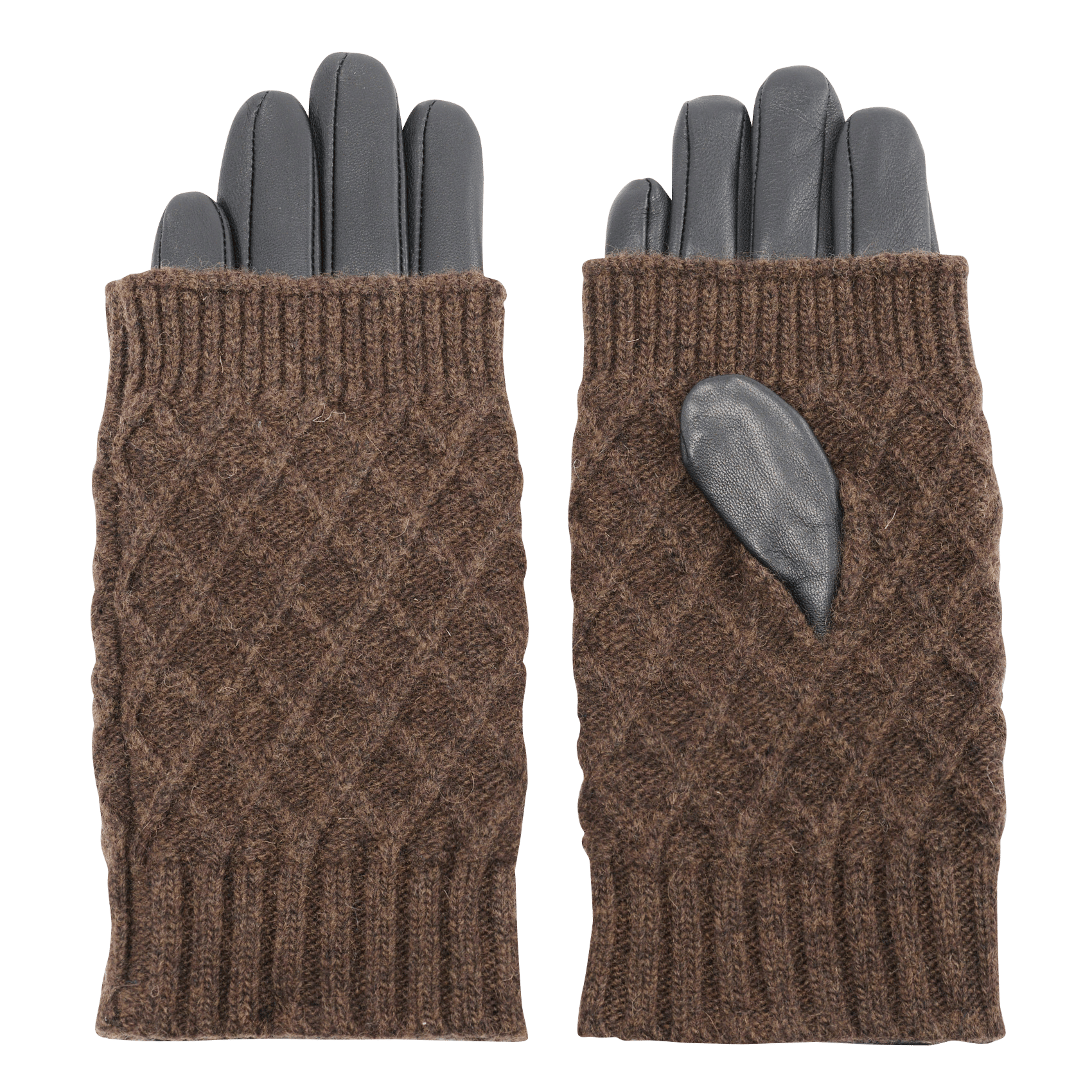 Gants en cuir avec laine gaelle MAISON 123 Marron