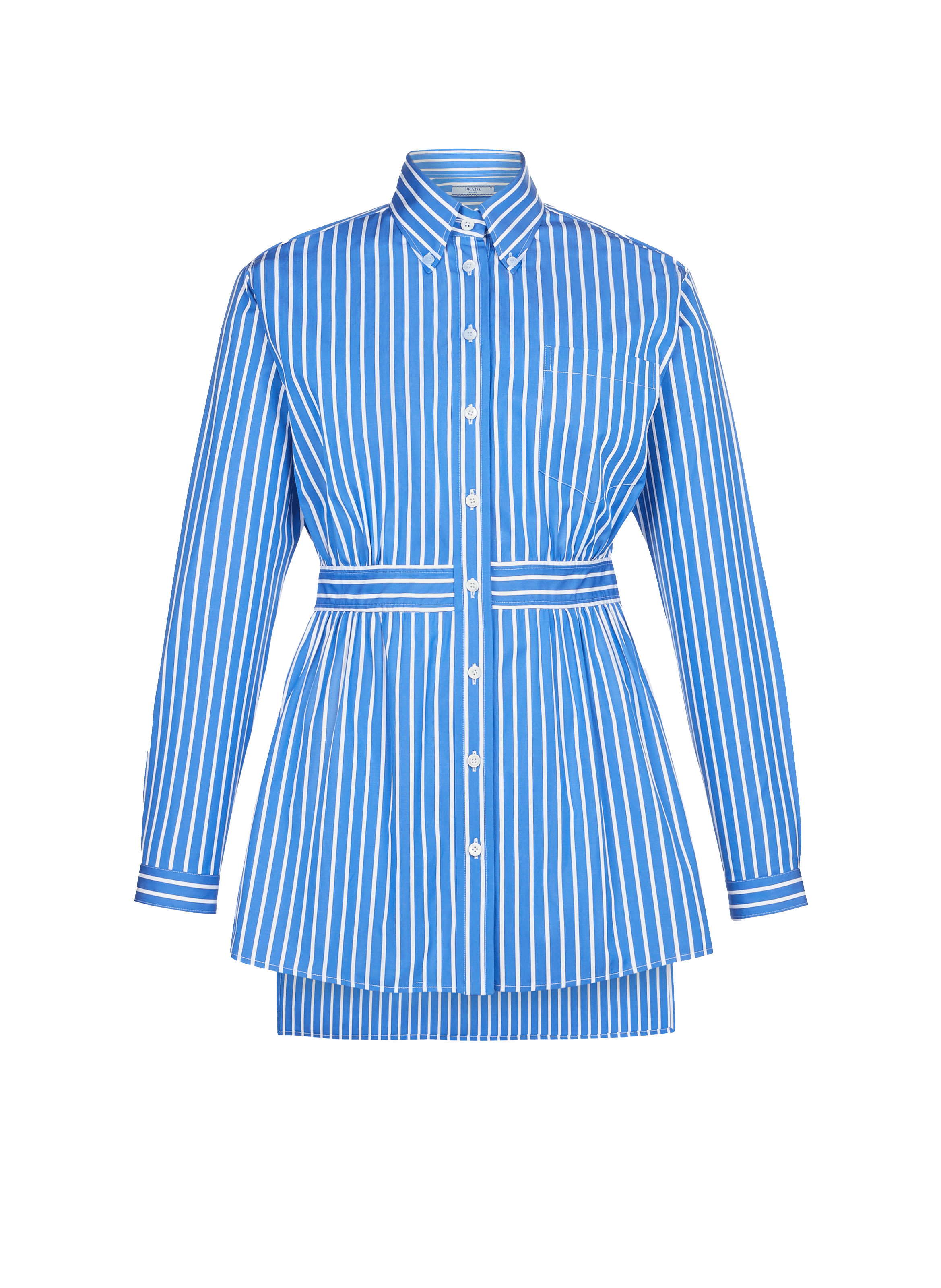 PRADA Chemise en popeline de coton Bleu
