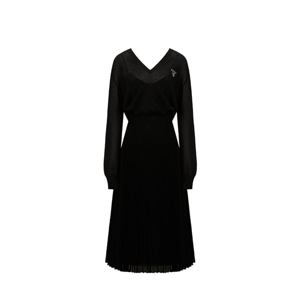 Robe maxi avec fils métallisés