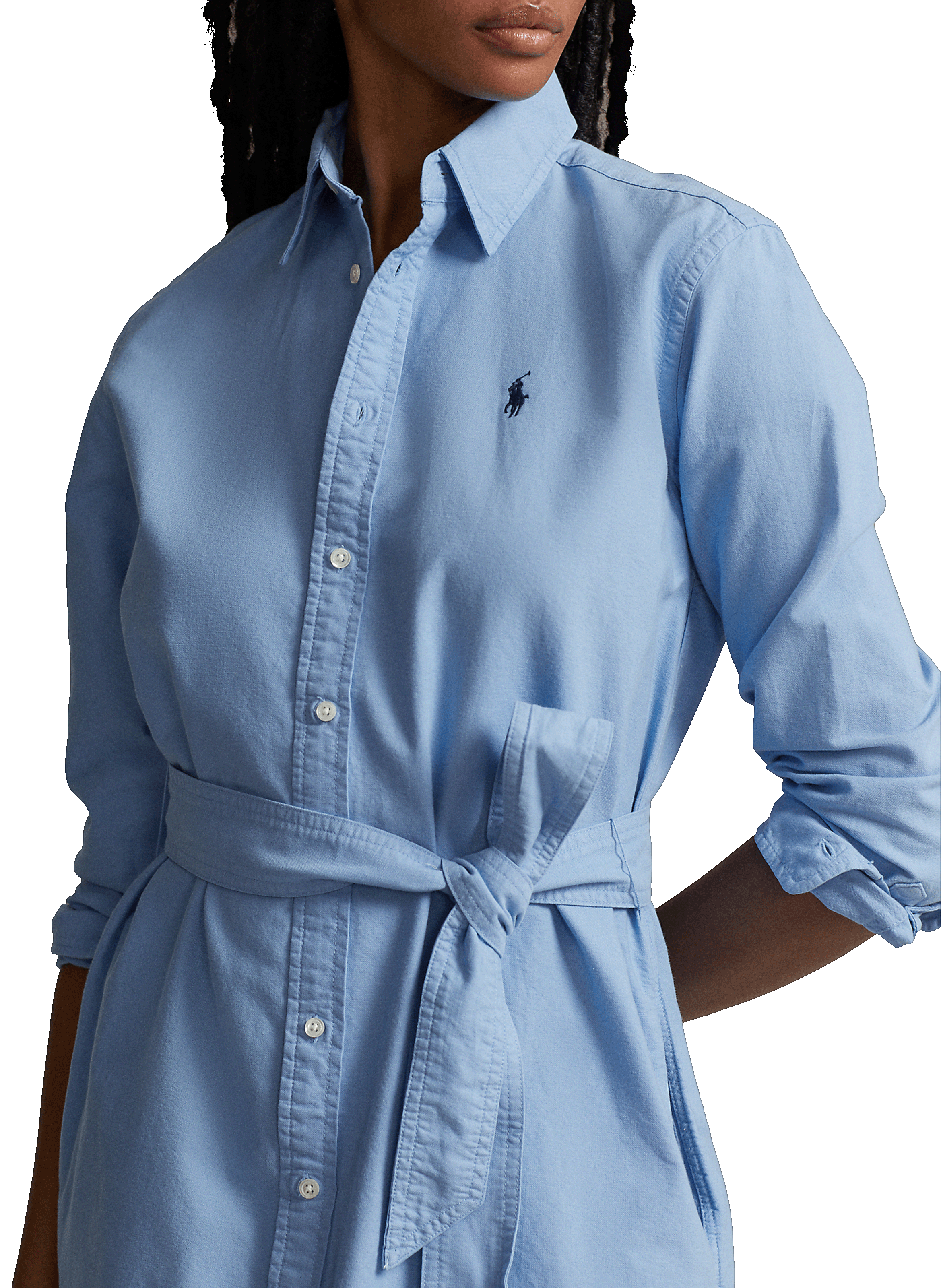 Robe chemise en coton POLO RALPH LAUREN Bleu