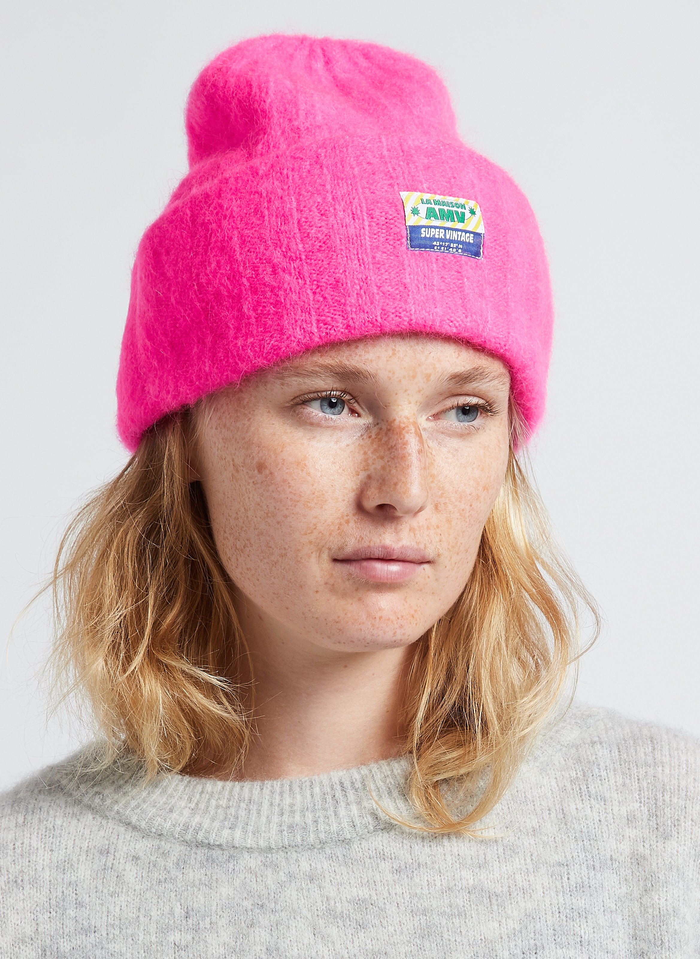 Bonnet en laine mélangée vitow AMERICAN VINTAGE Rose