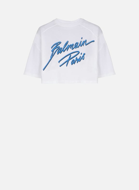 T-shirt court floqué balmainlettre Blanc by BALMAIN BALMAIN T-shirt court floqué balmainlettre Blanc
