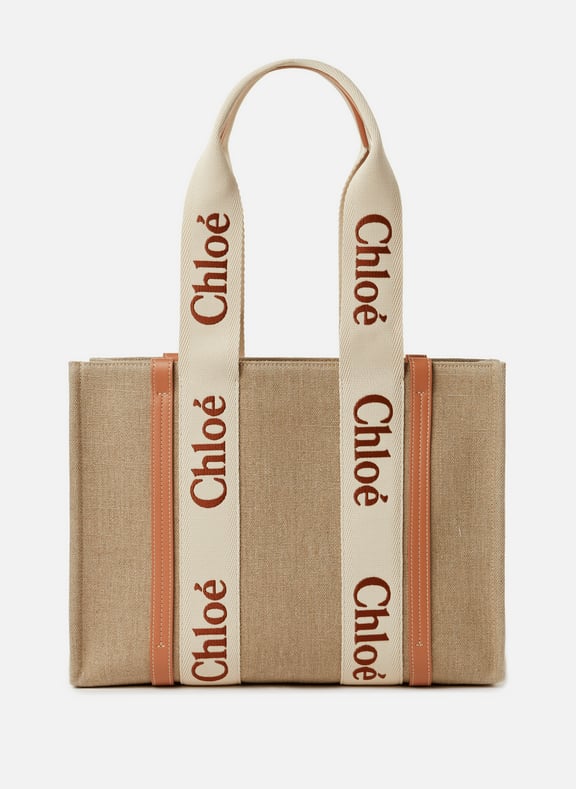Sac cabas en lin Orange by CHLOÉ CHLOÉ Sac cabas en lin Orange