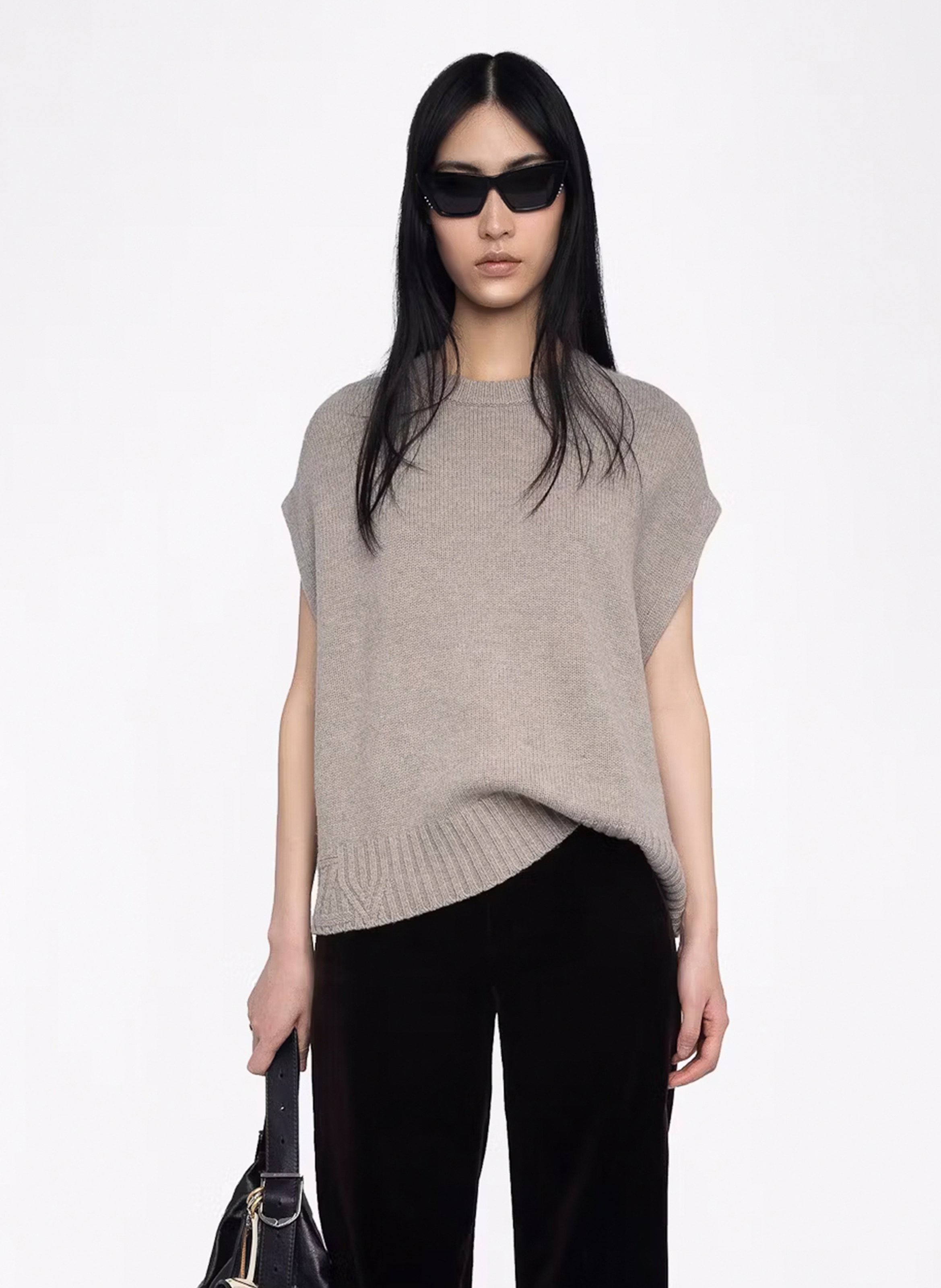 ZADIG&VOLTAIRE Pull col rond en laine mélangée darcy Beige