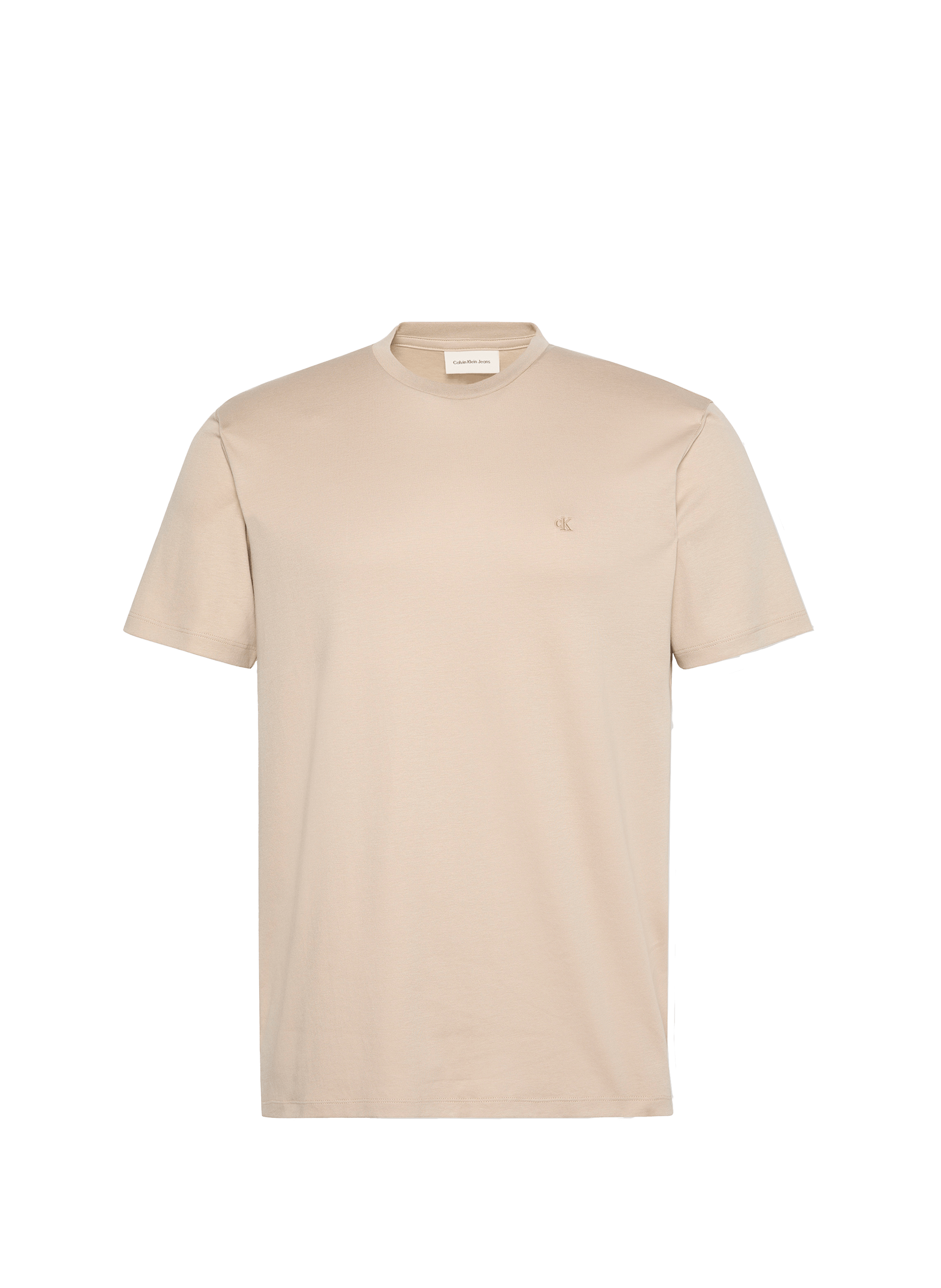 T-shirt col rond en coton CALVIN KLEIN Beige