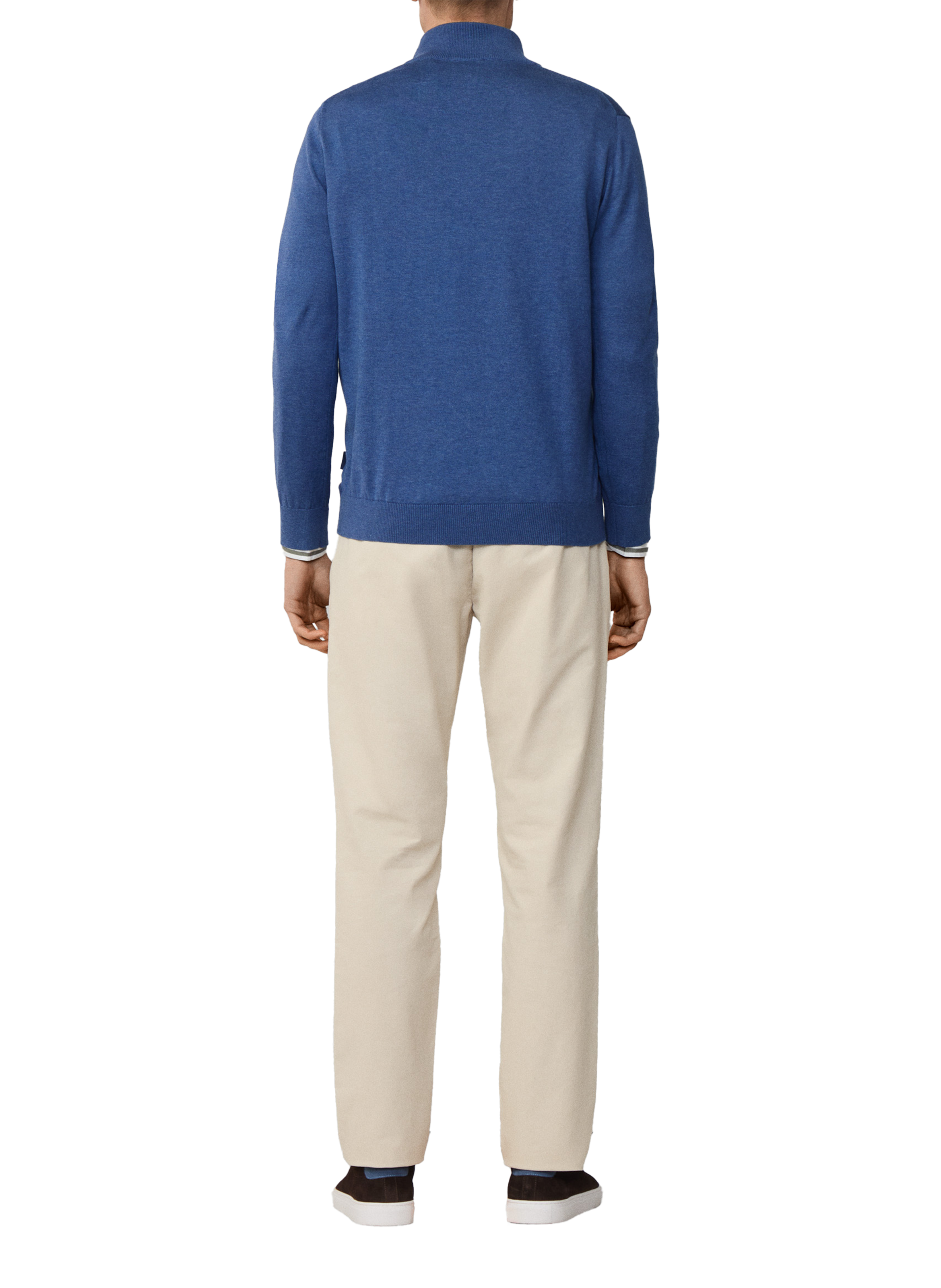 Pull en coton et soie FACONNABLE Bleu