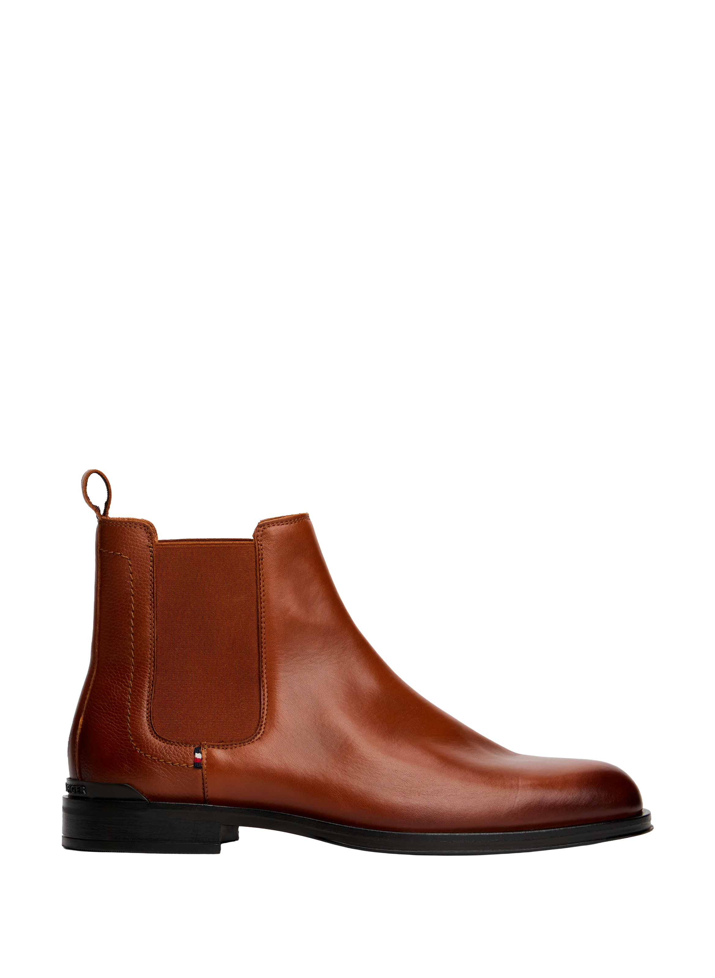 TOMMY HILFIGER Bottines Chelsea en cuir Marron