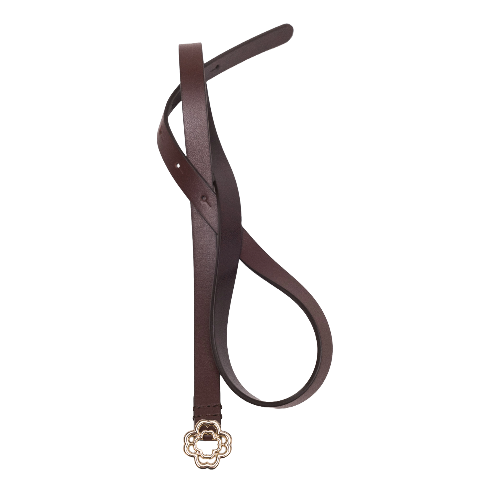 Ceinture en cuir lisse MAJE Marron