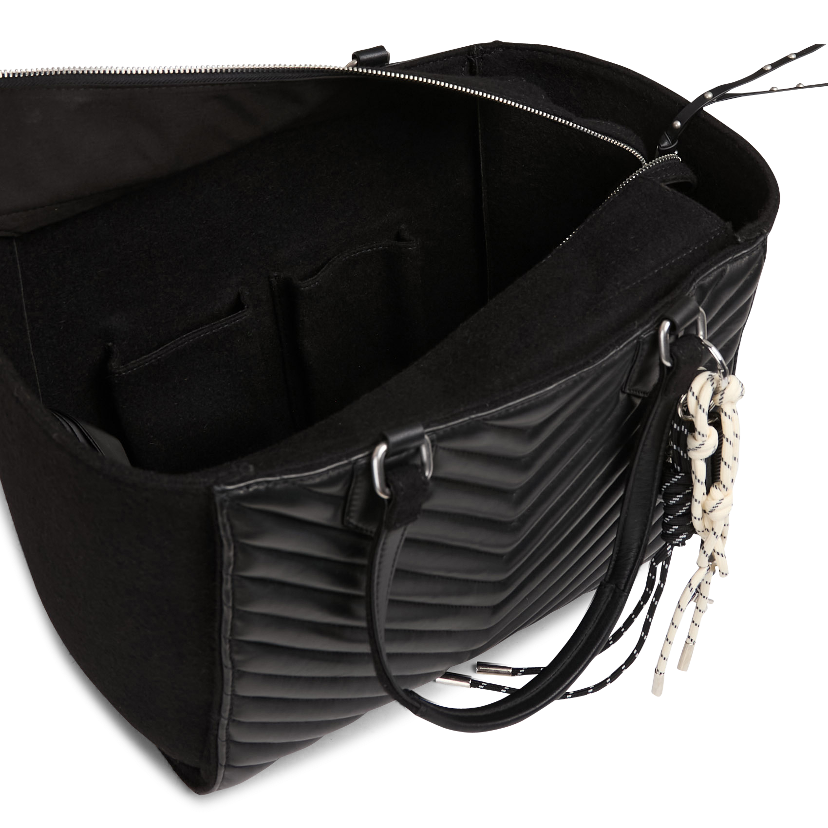 Cabas matelassage chevrons mix 1440 l IKKS Noir
