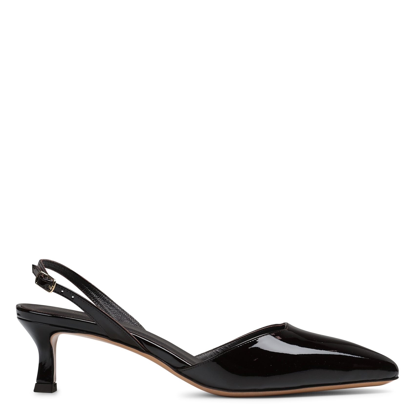 Escarpins en cuir vernis n°411 RIVECOUR Marron