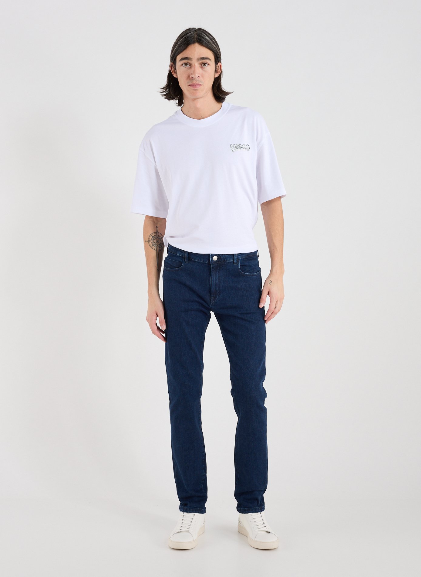 Jean cinq poches en coton mélangé NOTIFY Bleu