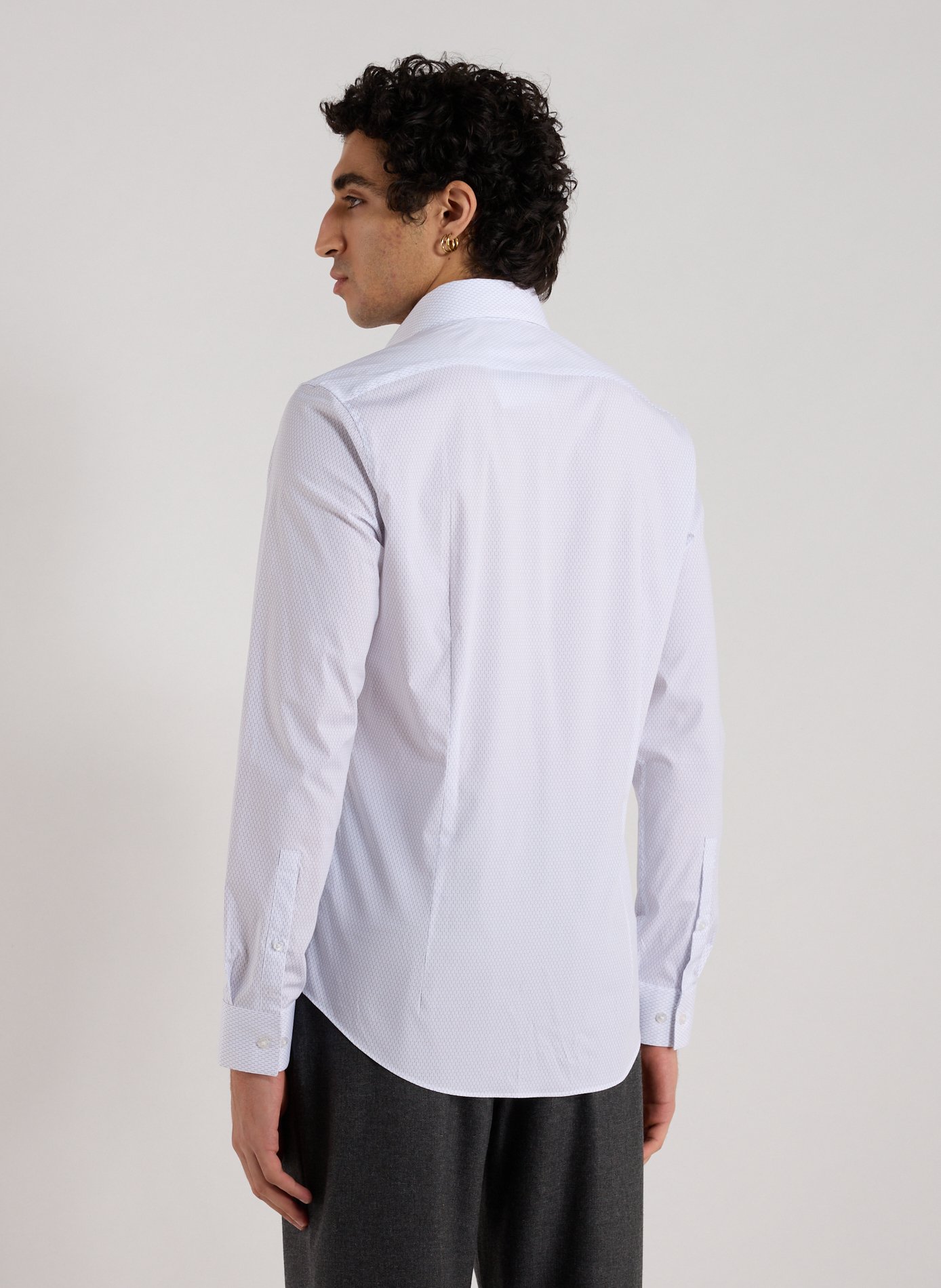 Chemise slim en coton mélangé CALVIN KLEIN Blanc
