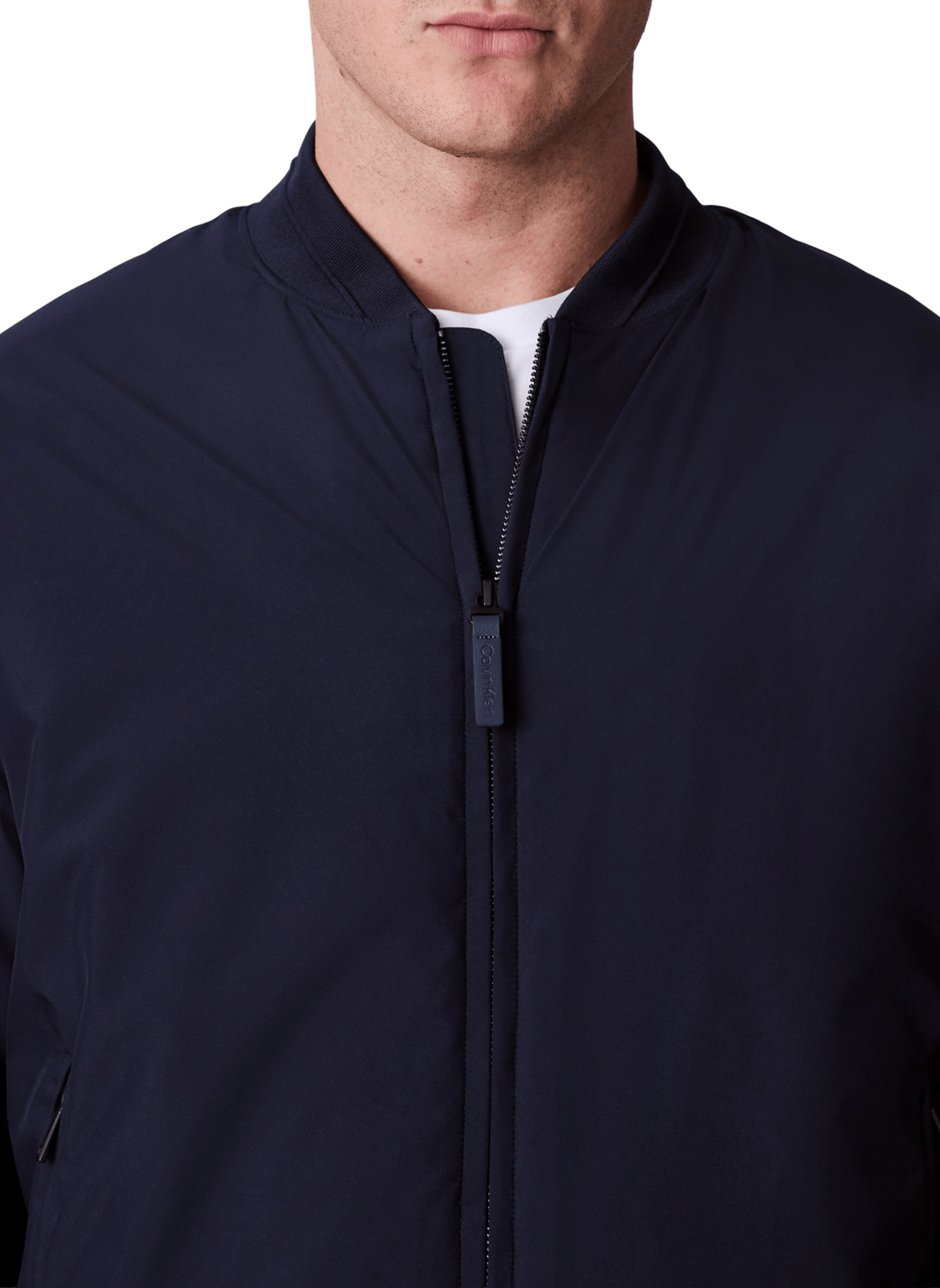 Blouson uni droit à col montant CALVIN KLEIN Bleu