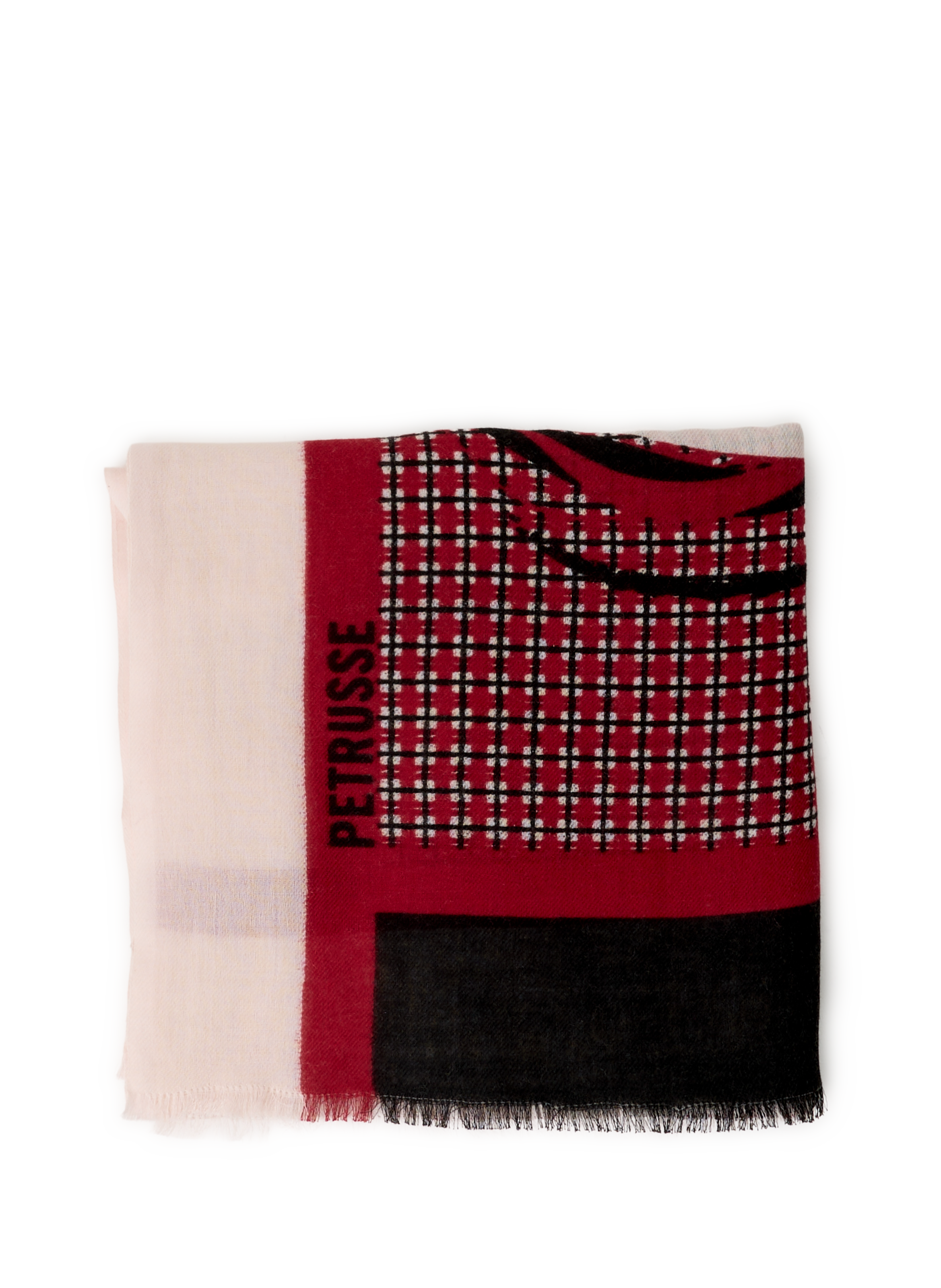 PETRUSSE Foulard en coton et laine Rouge