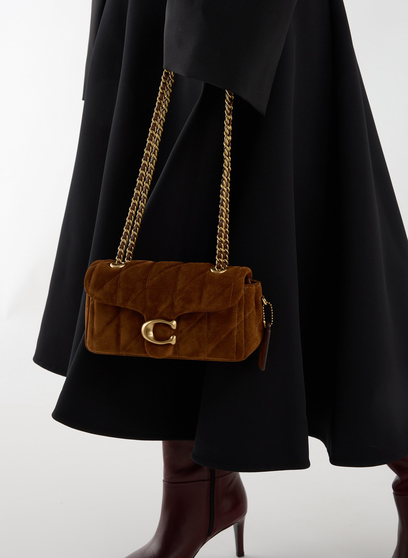 COACH Sac épaule Tabby 20 en cuir suédé Marron