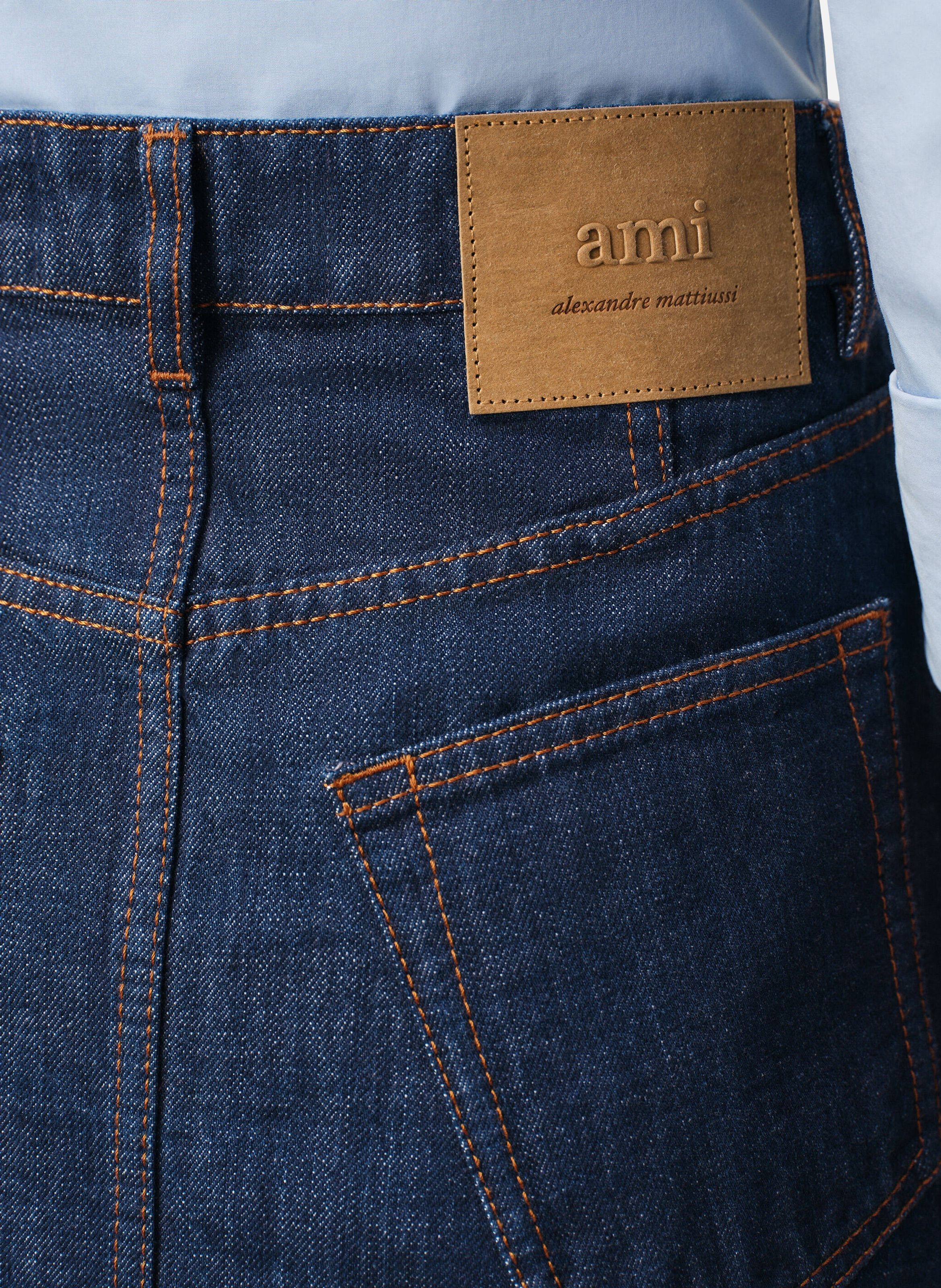 Jupe longue en coton AMI PARIS Bleu