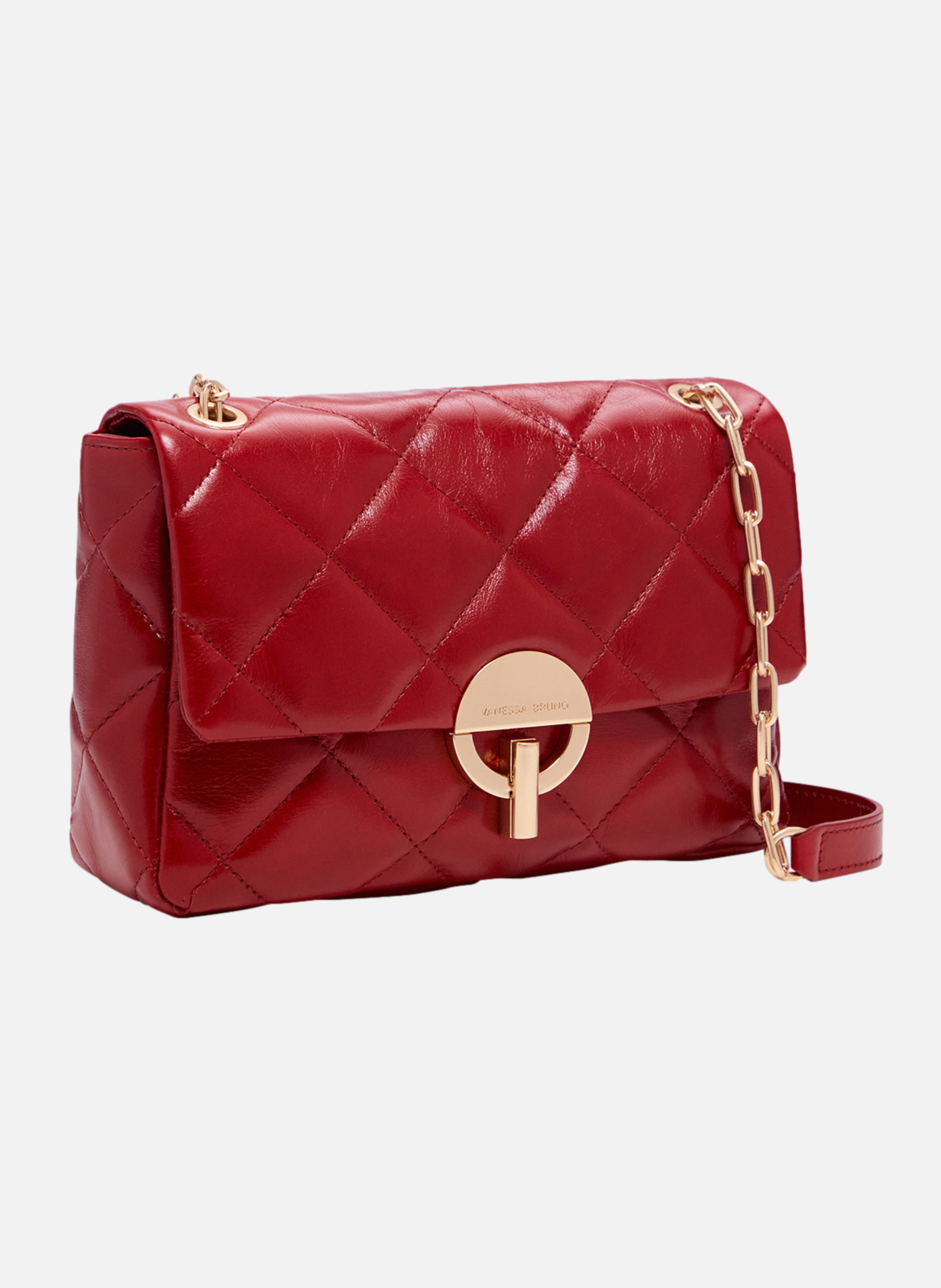 Grand sac moon en cuir VANESSA BRUNO Rouge