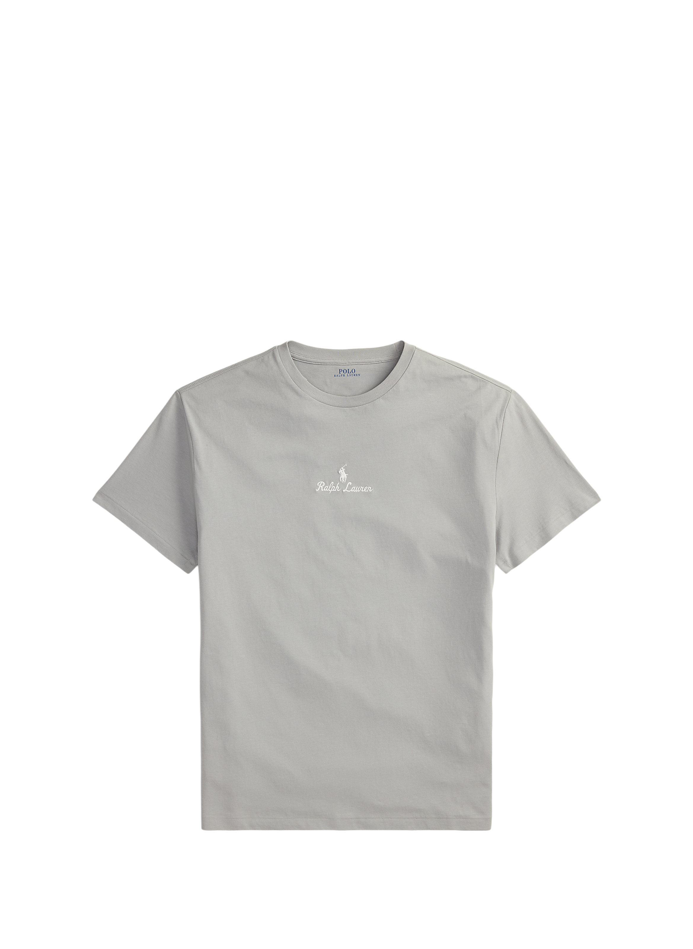 Tee shirt brodé en coton POLO RALPH LAUREN Gris