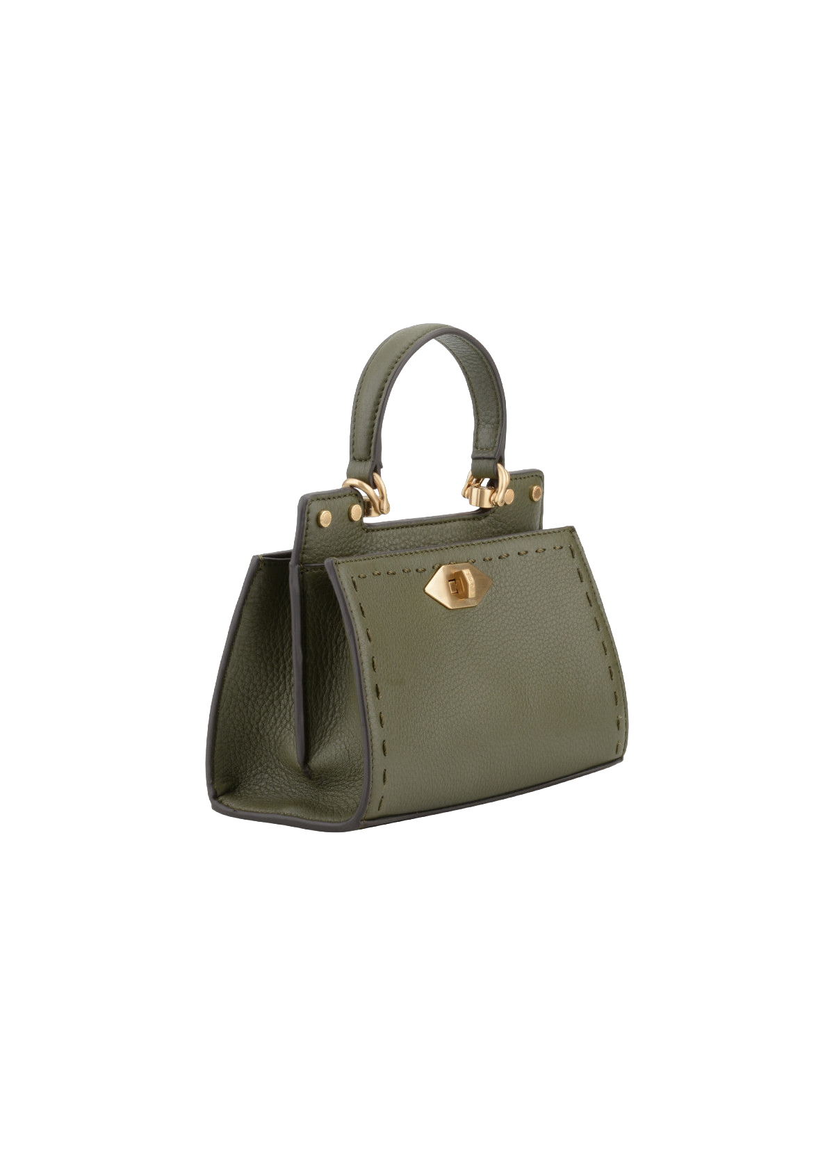 Trianon | Sac à main micro en cuir de vachette POURCHET Kaki