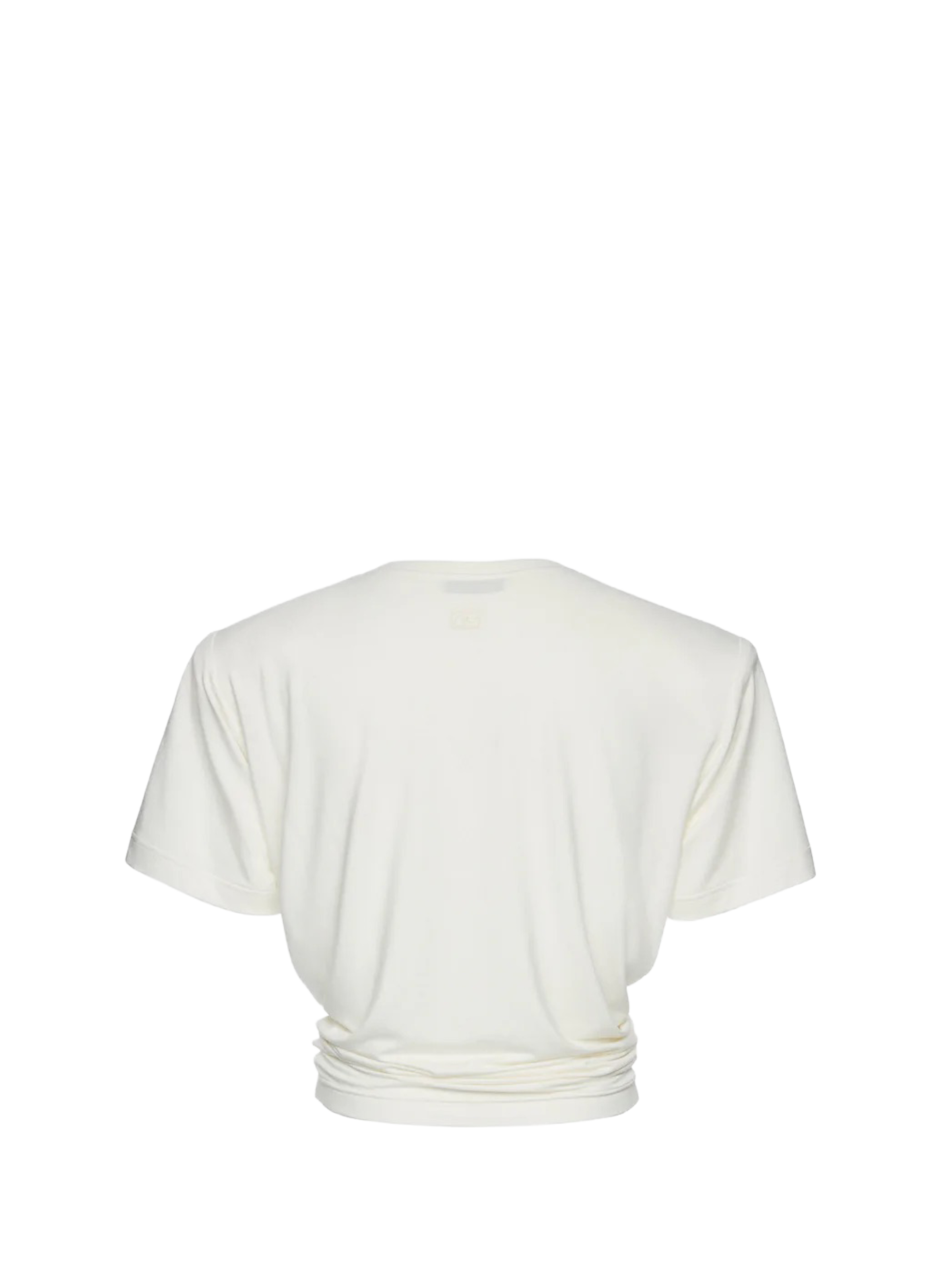 T-shirt uni noué à l'avant MAGDA BUTRYM Beige