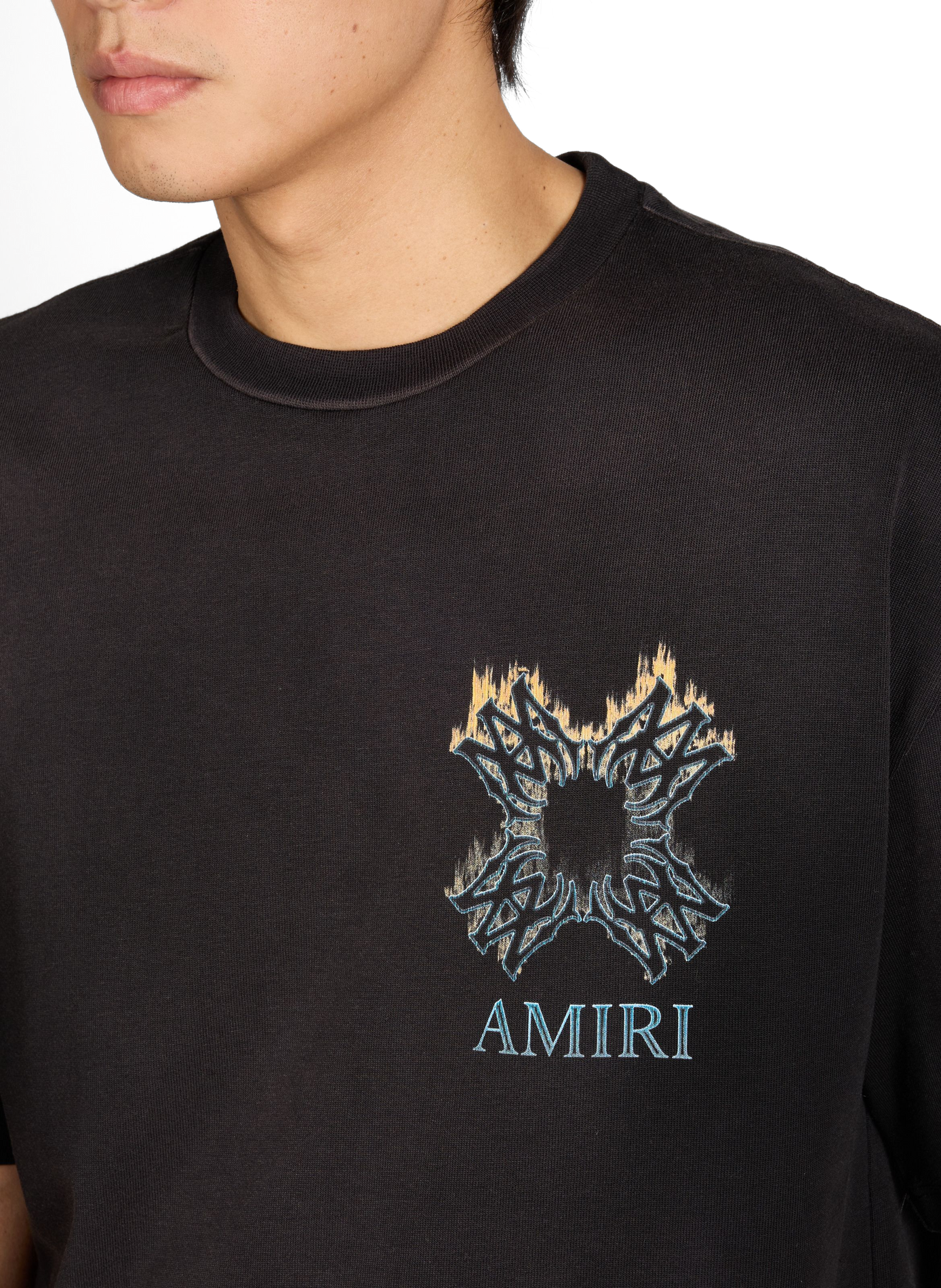Straight printed cotton T-shirt AMIRI Black