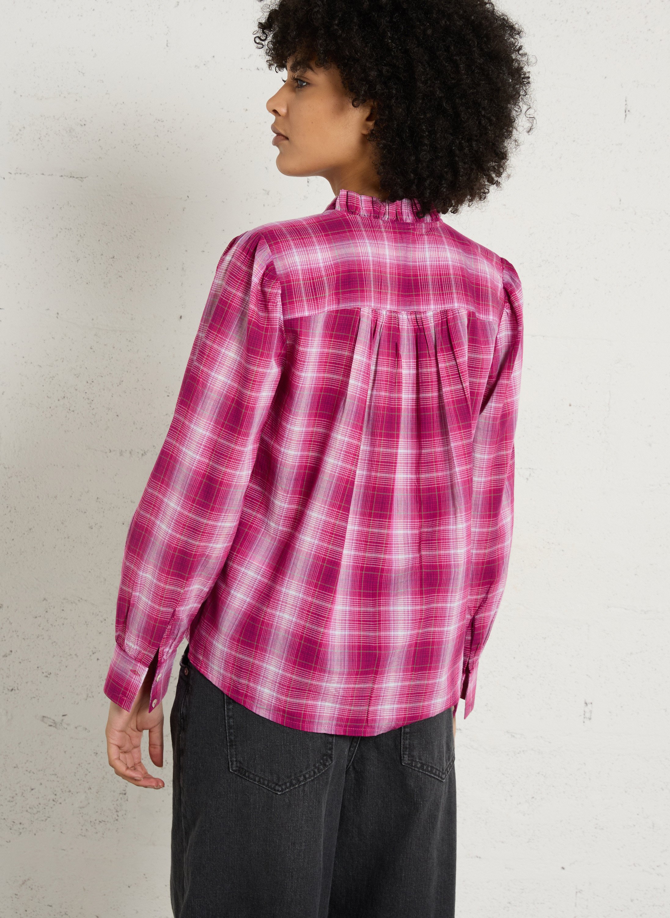 Blouse col tunisien en coton dina MAISON 123 Violet