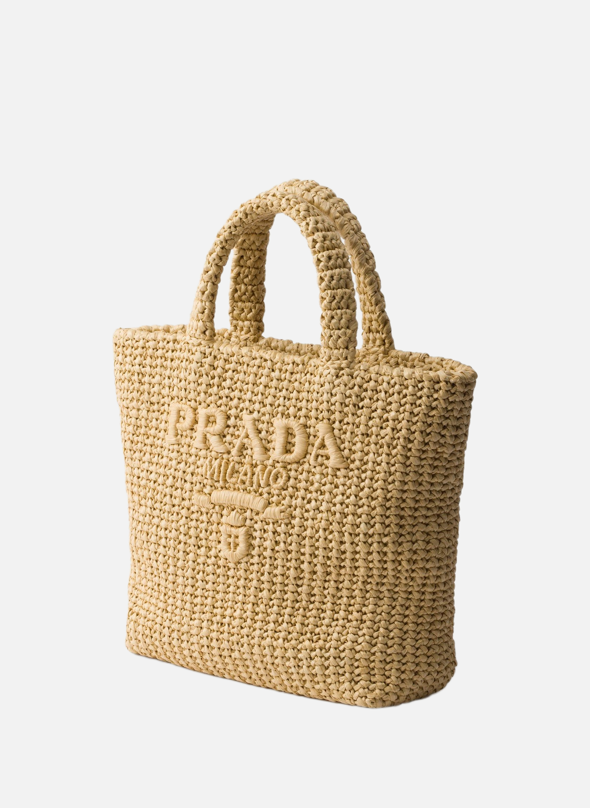 Petit cabas en crochet PRADA Beige