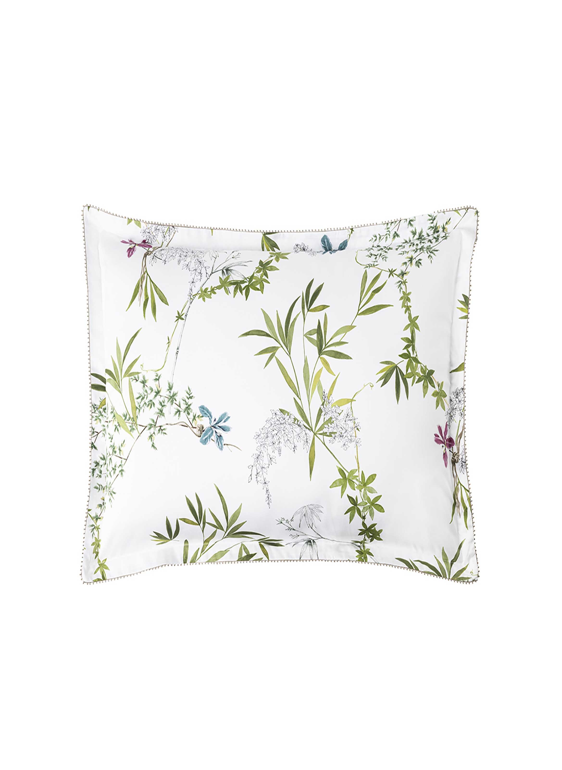 Taie d'oreiller imprimée en satin de coton bio, matin ALEXANDRE TURPAULT Blanc