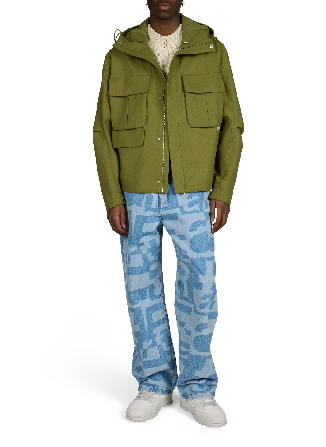 Jean imprimé logo all-over en coton ARTE ANTWERP Bleu