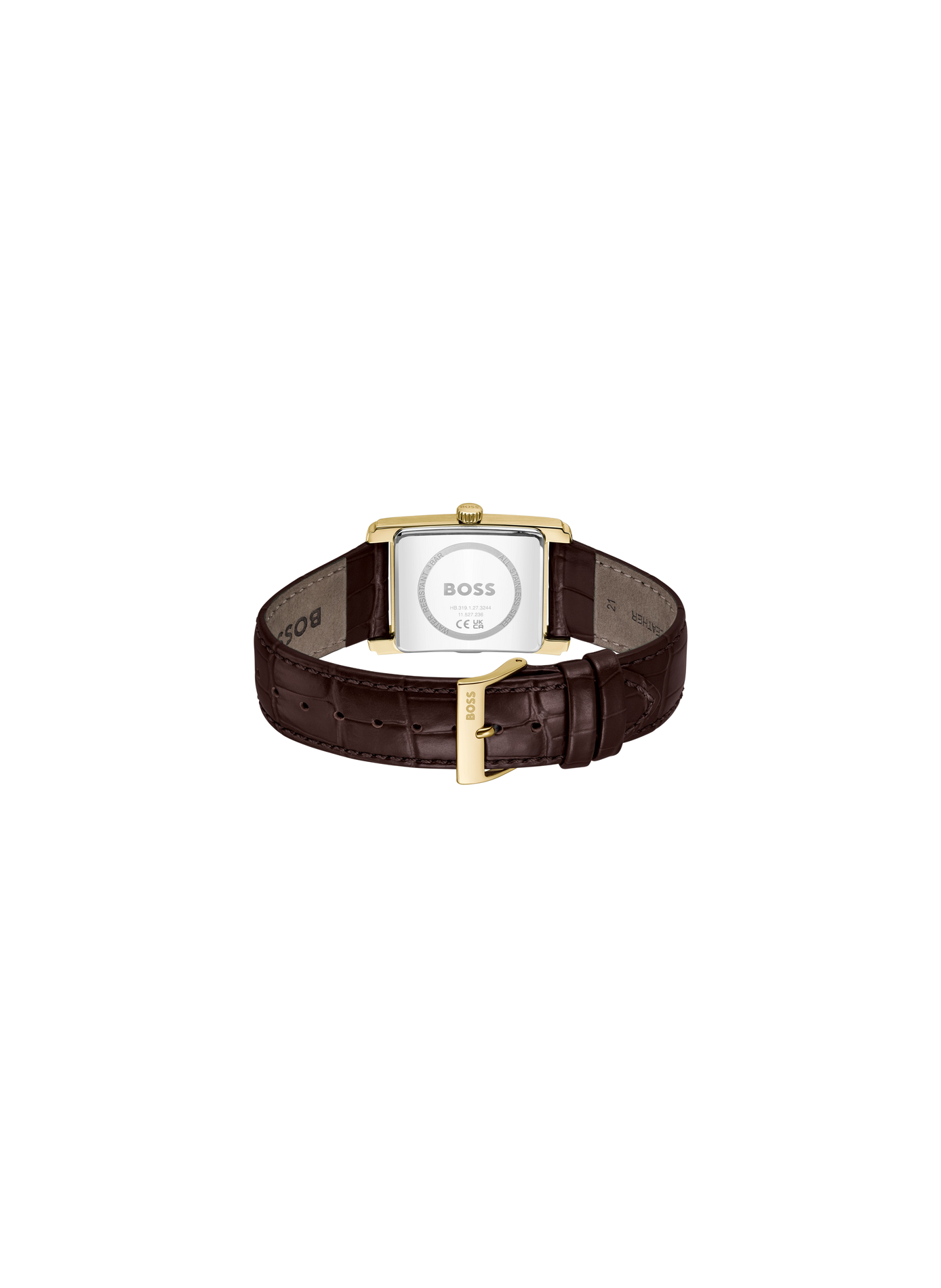 Montre quartz Principle Dress en cuir BOSS MONTRES Blanc