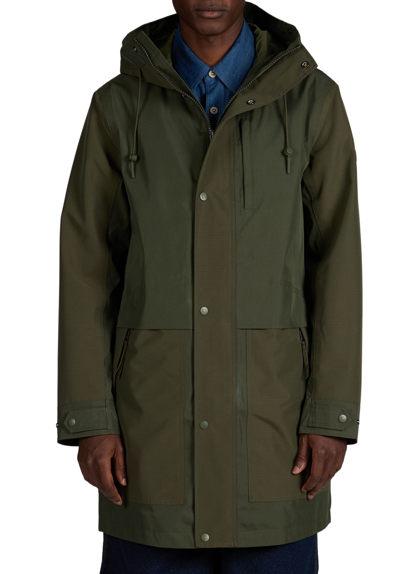 Parka à capuche en coton mélangé AIGLE Kaki