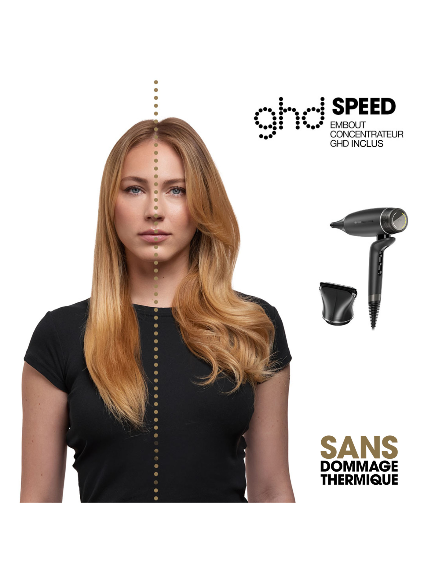 Sèche-cheveux ultra-rapide GHD - Speed noir mat GHD No color