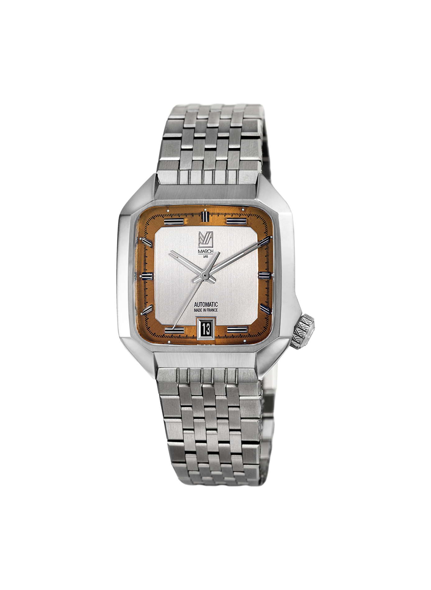 Montre automatique AM2 Slim en acier inoxydable MARCH LA.B Blanc