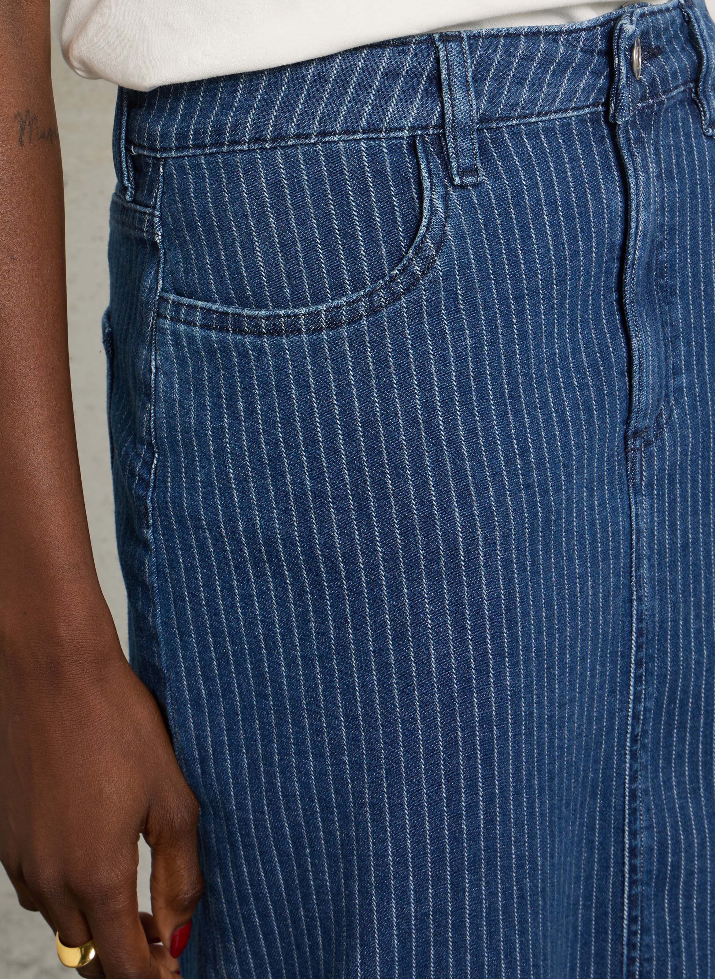 Jupe denim droite en coton mélangé birdy MAISON 123 Bleu