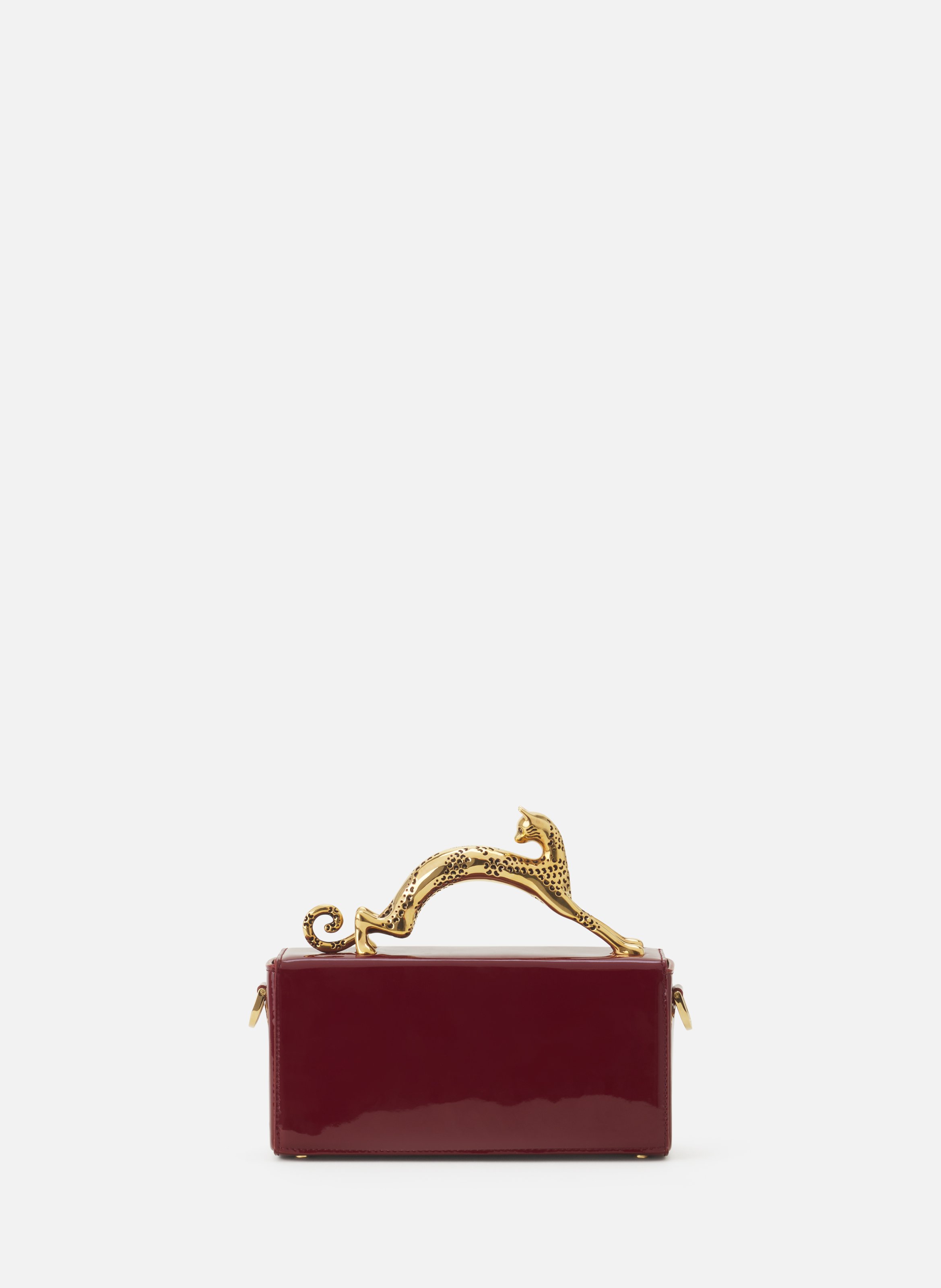 Sac pencil cat nano en cuir vernis LANVIN Rouge