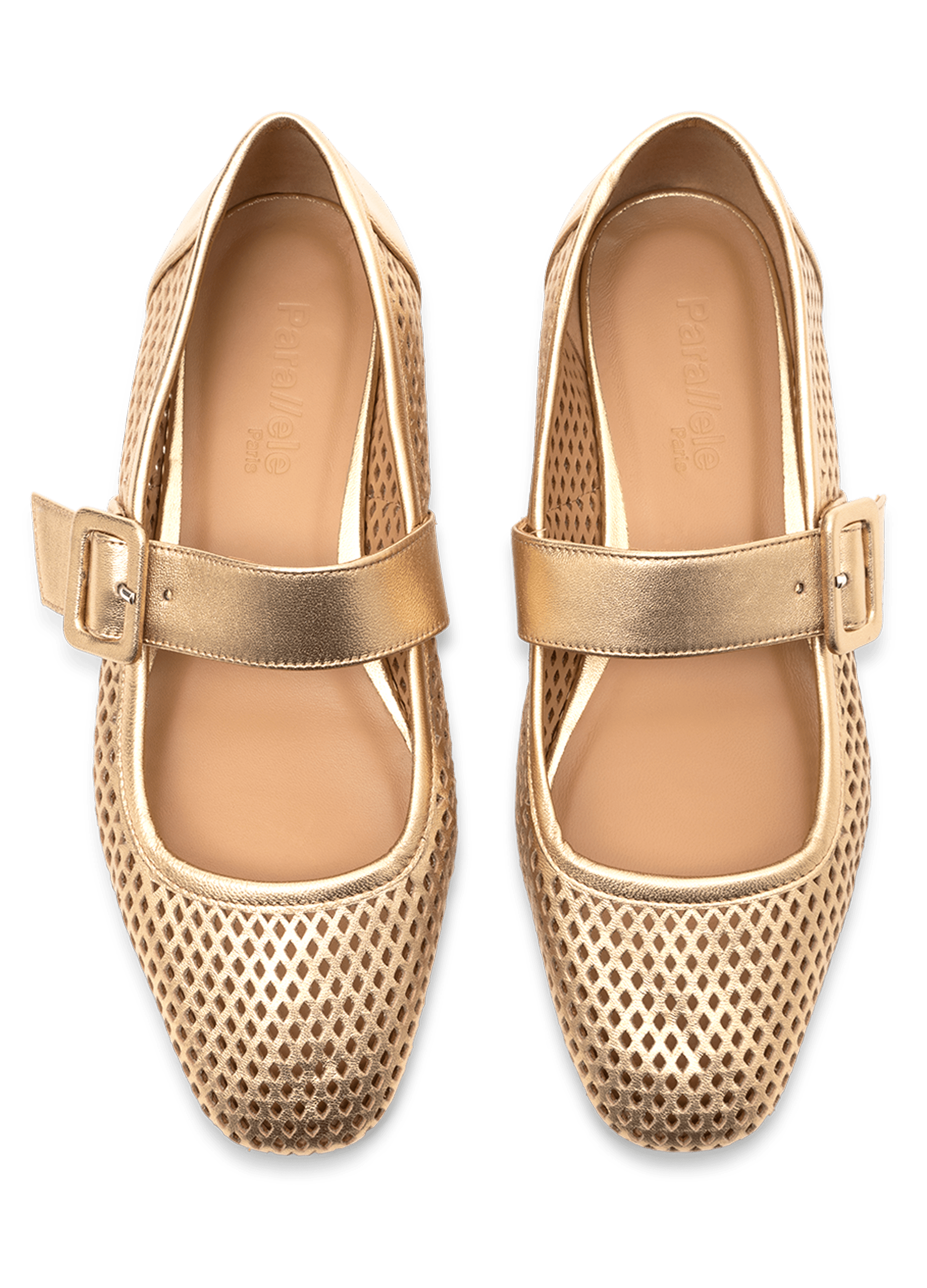 Ballerines moka en nappa perfo PARALLELE Doré