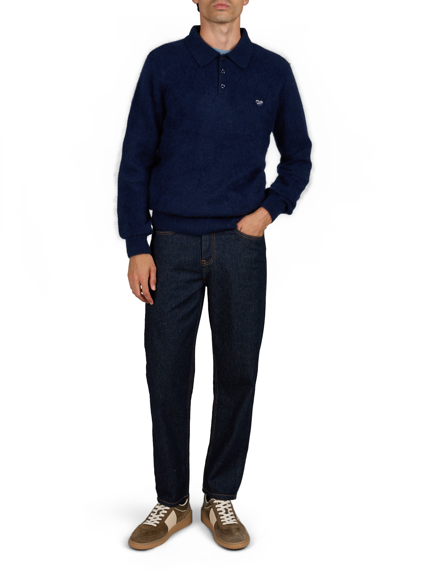Gerader Pullover aus Woll-Kaschmir-Mischung MAISON LABICHE Blau