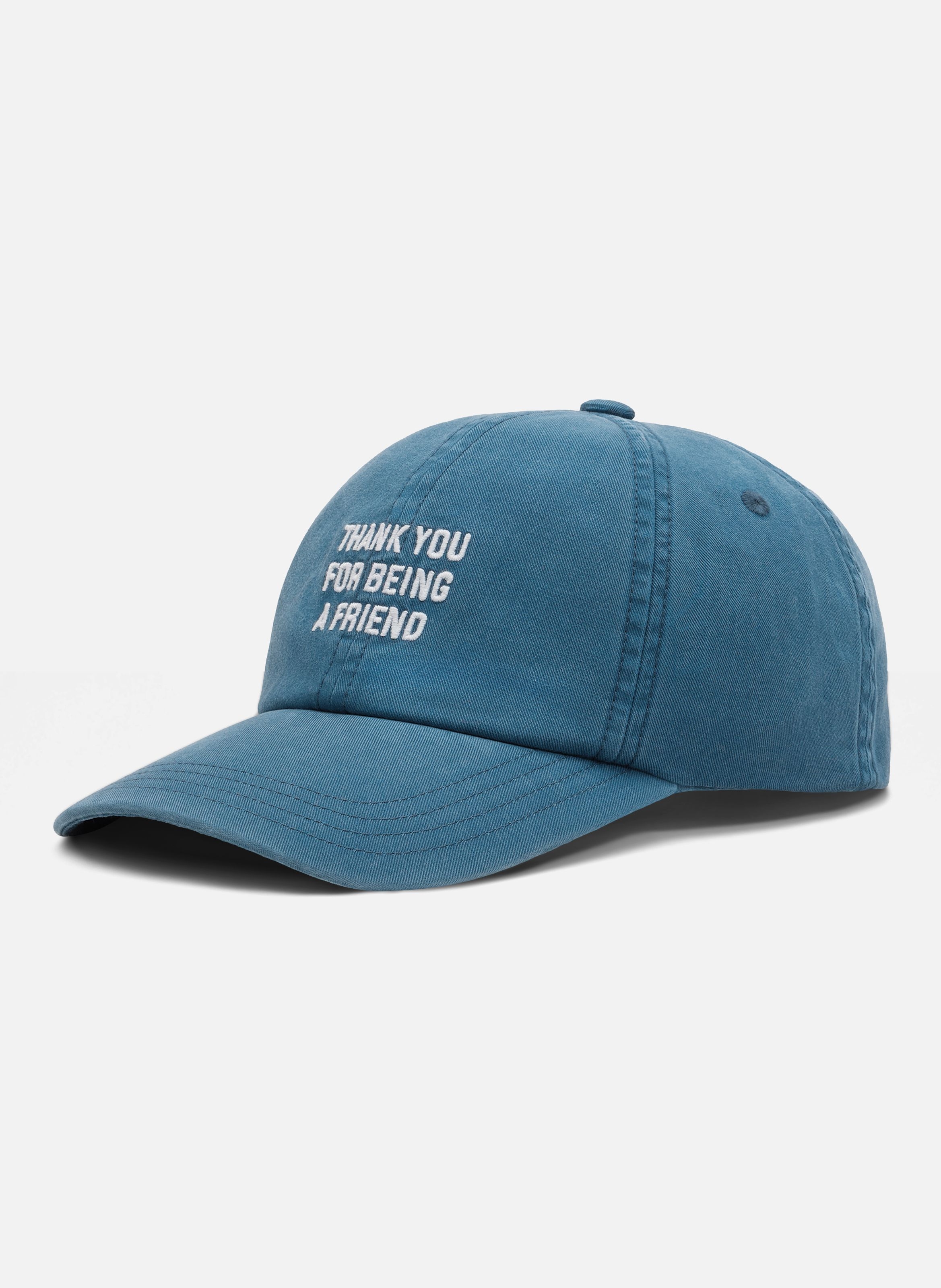 Casquette unisexe en coton "thank you for being a friend" AMI PARIS Bleu