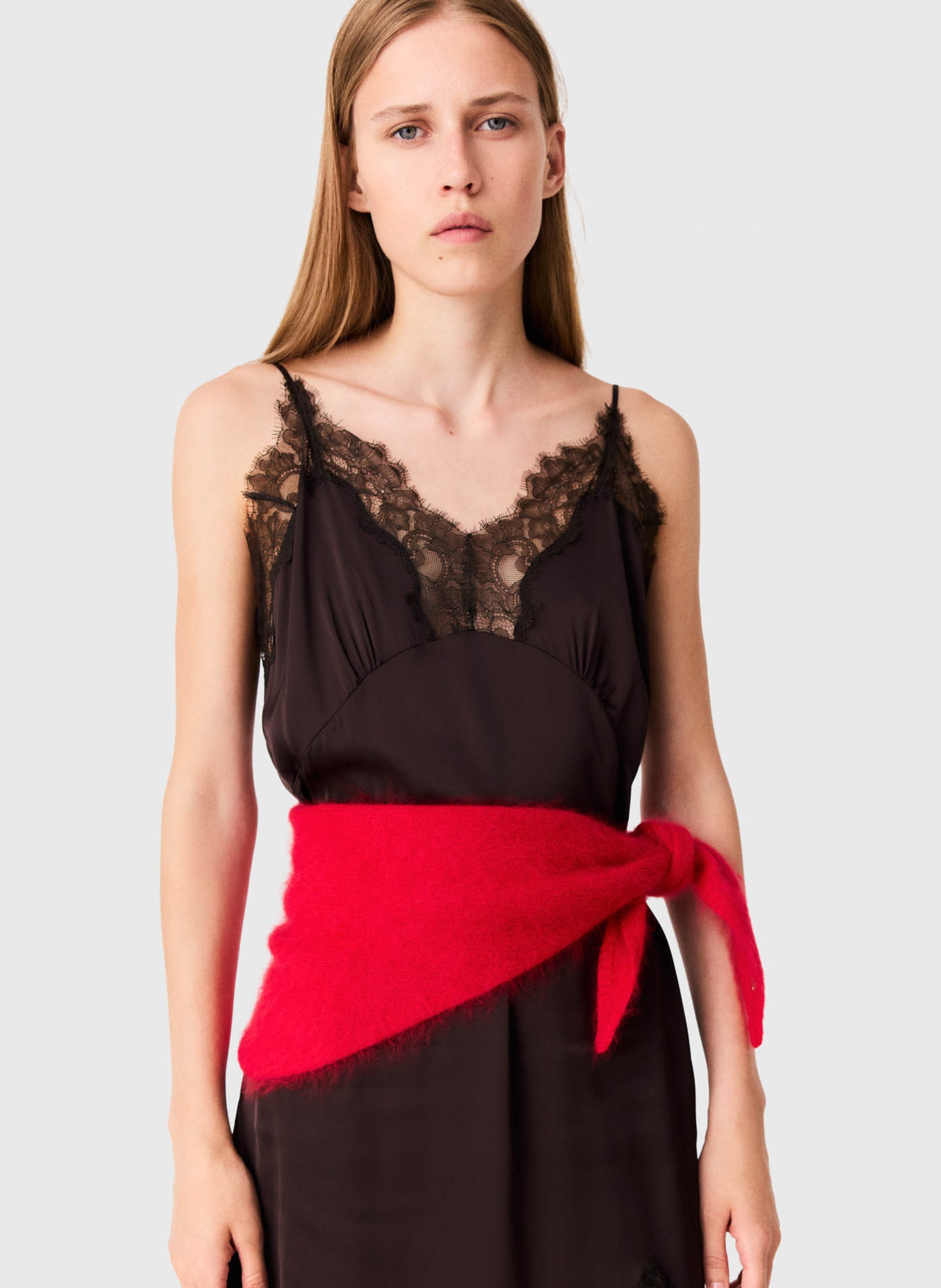 Echarpe triangulaire en laine MAJE Rouge