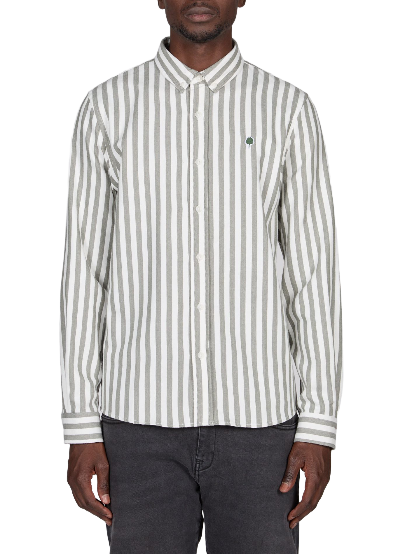 American collar shirt with stripes FAGUO Green