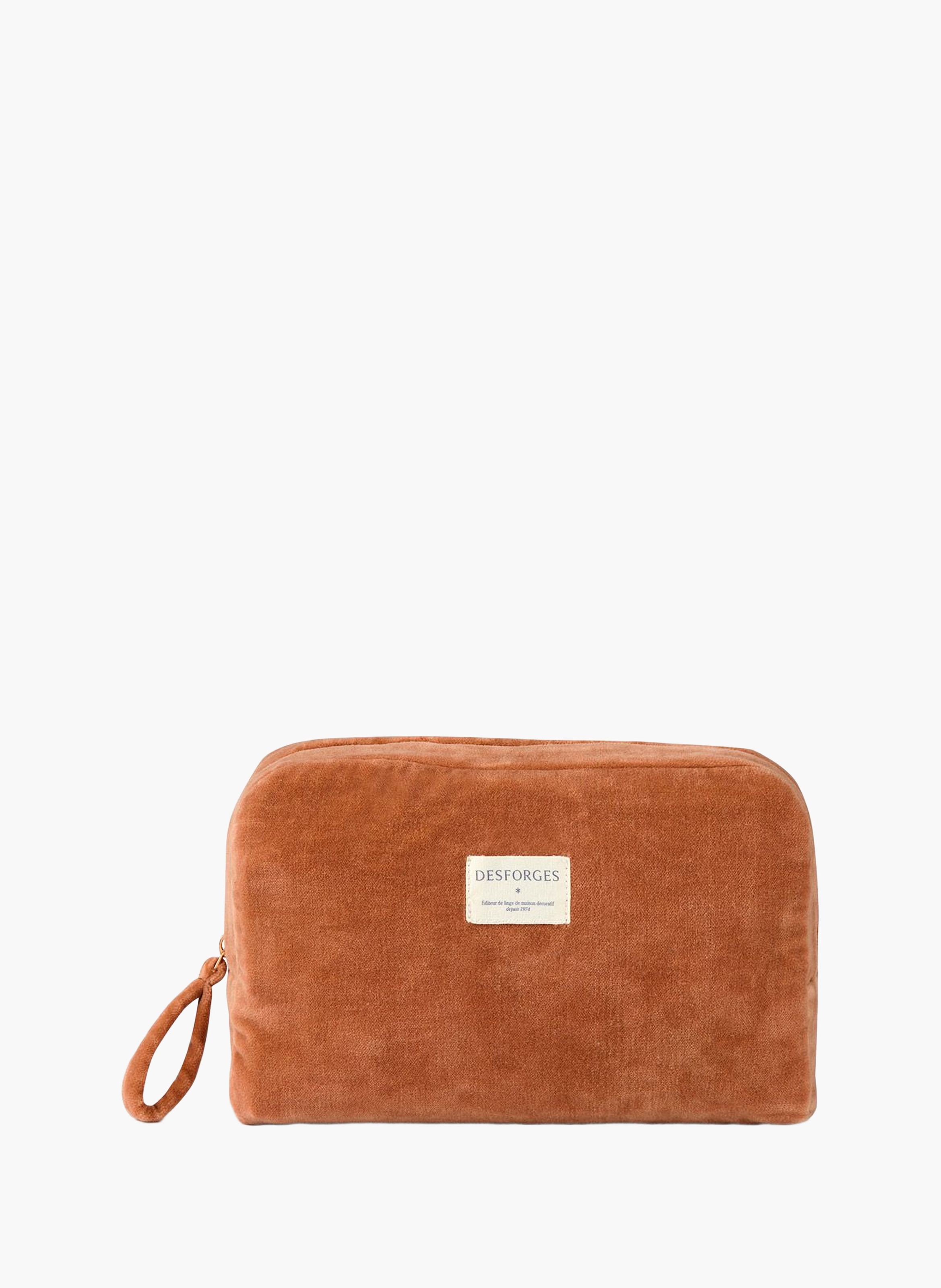Trousse en velours, calypso DESFORGES Marron