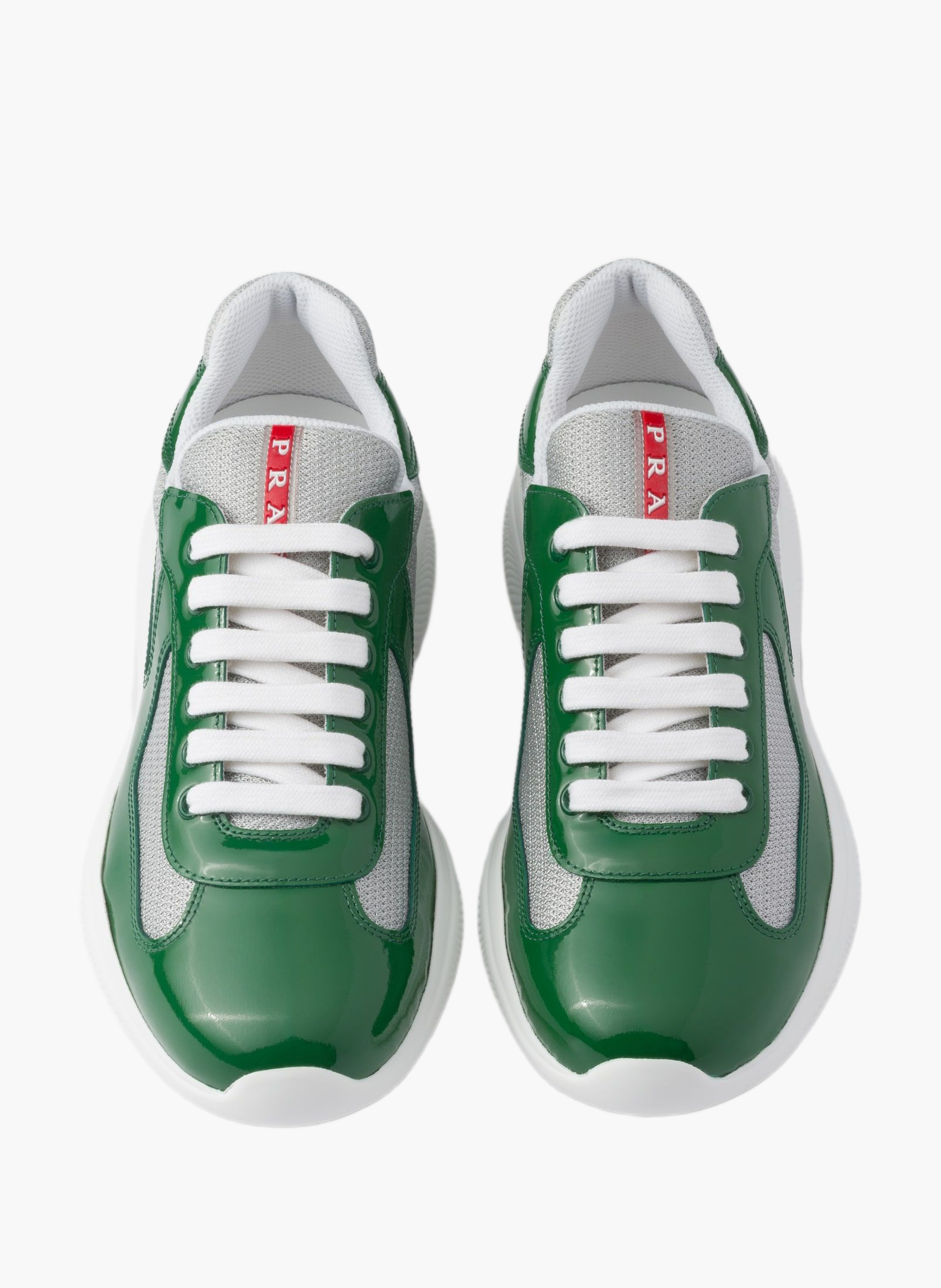 Sneakers prada america’s cup en cuir verni et tiss PRADA Vert