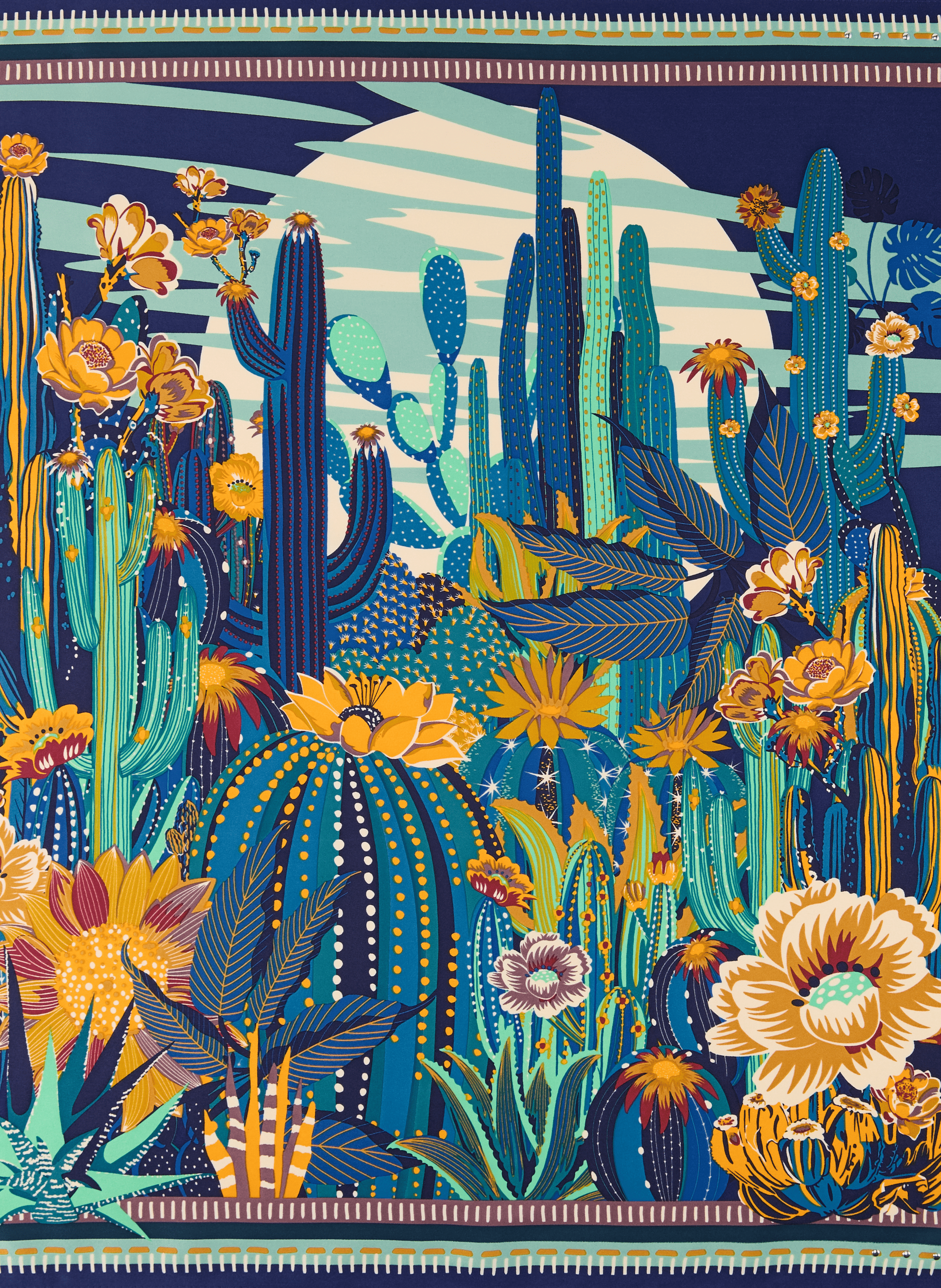 Cactus-Printtuch WILD Blau