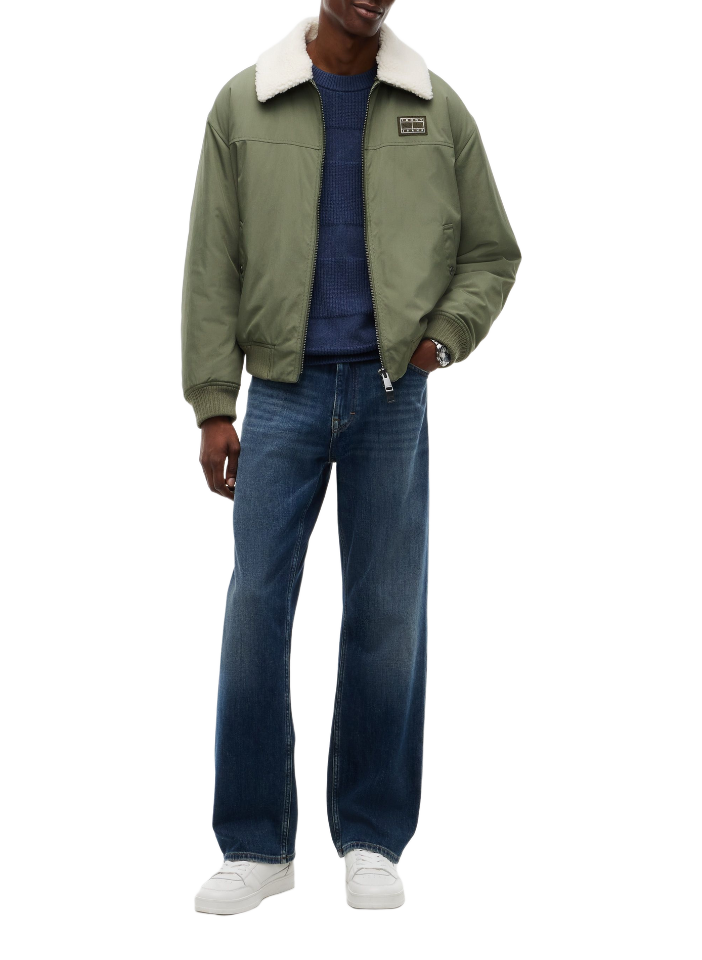 Aviator jacket with faux fur collar TOMMY HILFIGER Khaki