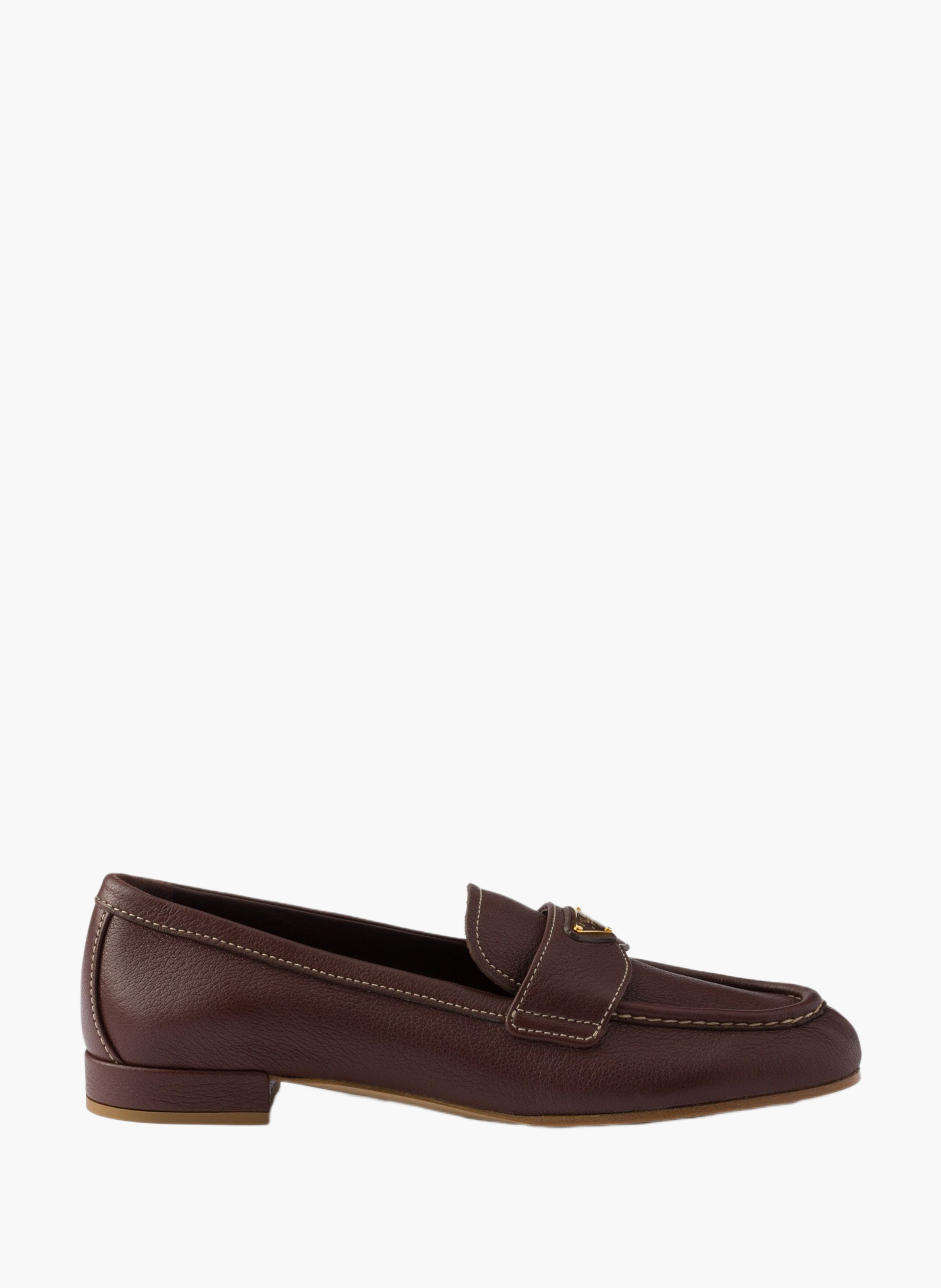 Mocassins en cuir PRADA Marron