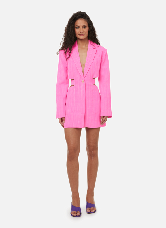 JACQUEMUS La Robe Bari silk-blend dress Pink